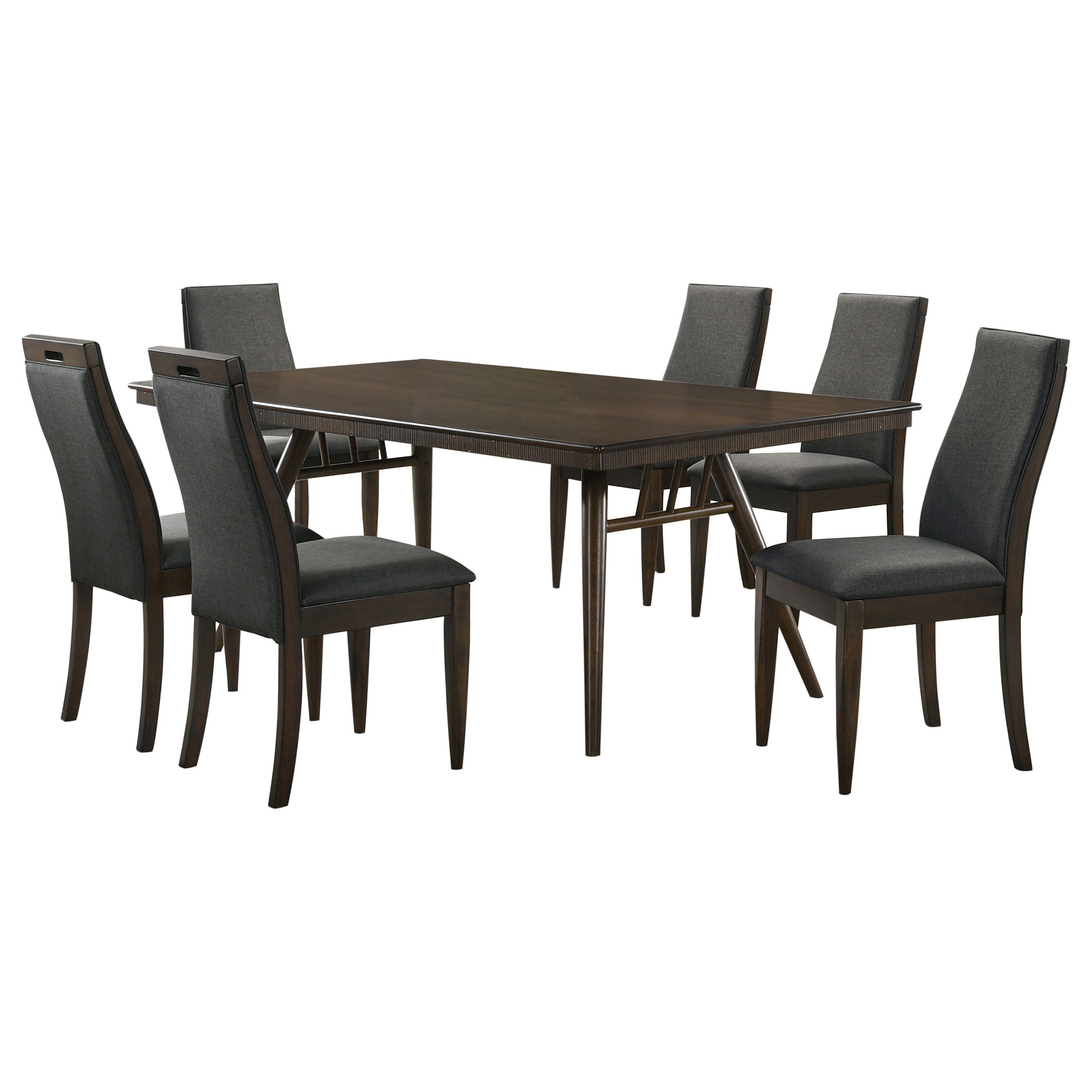 Wes  Rectangular Dining Table Set Dark Walnut
