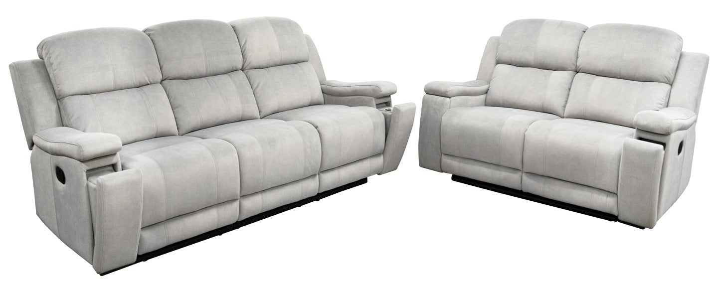 Valeria Dove Manual Reclining Sofa and Loveseat Set