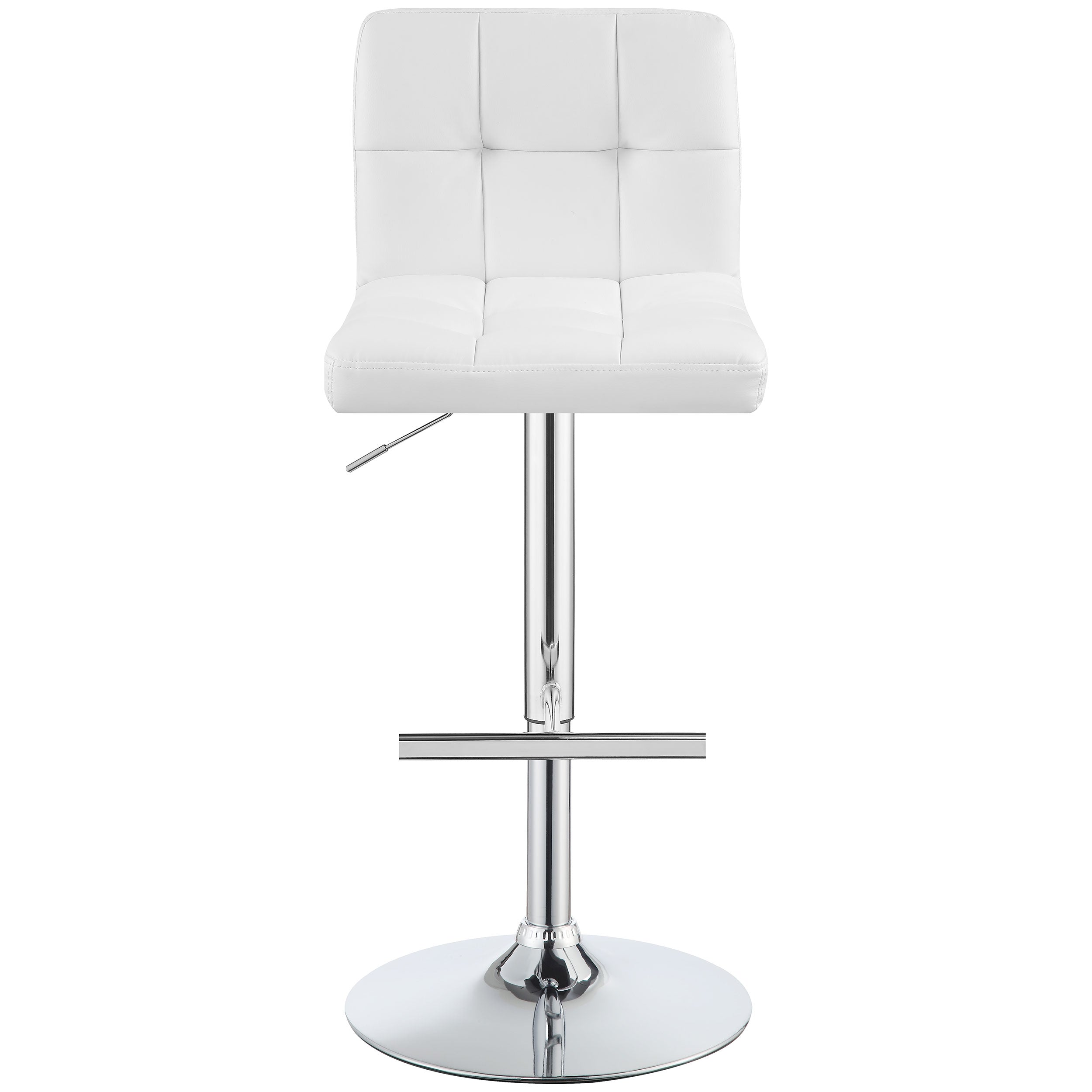 Lenny Upholstered Adjustable Bar Stool Black / White (Set of 2)