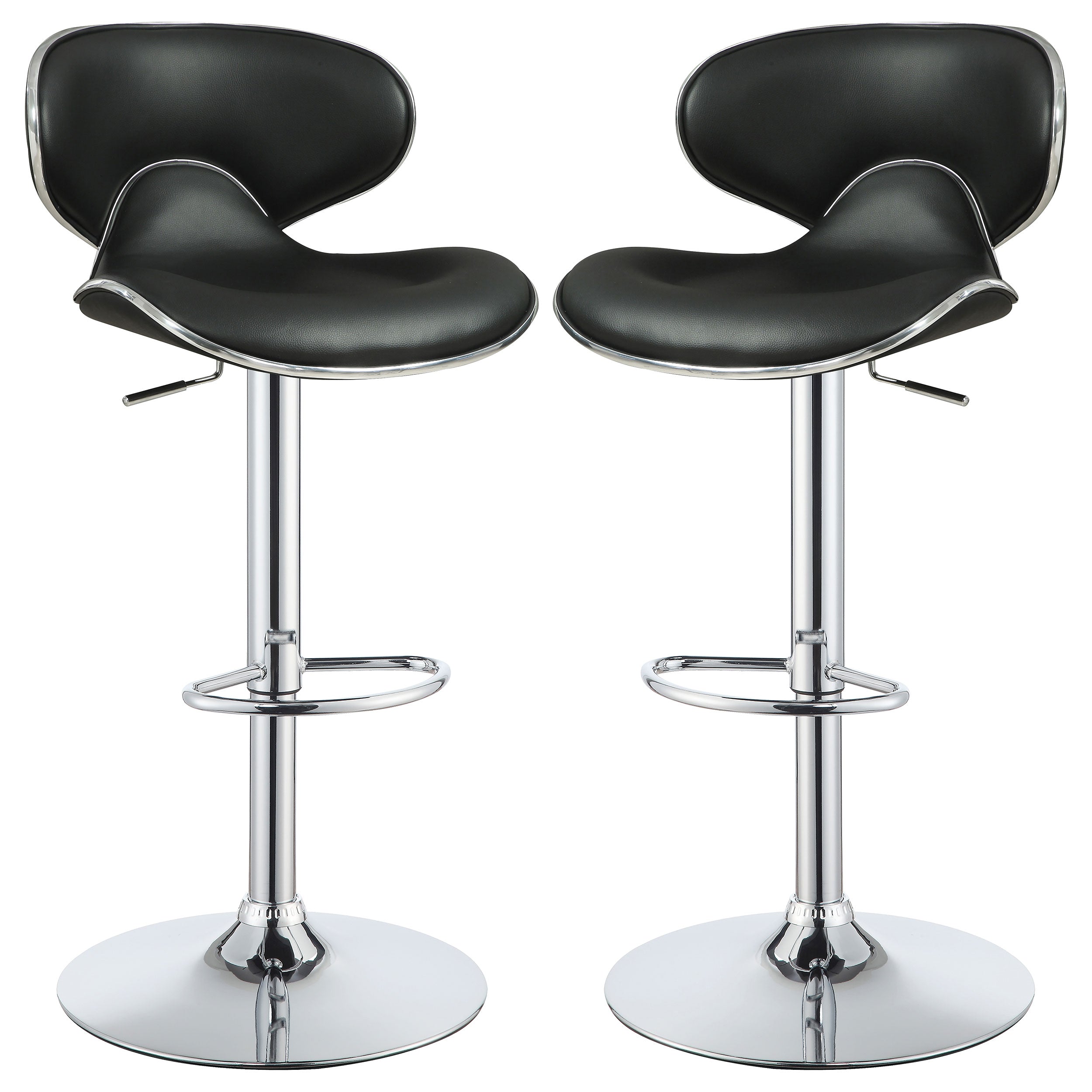 Edenton Upholstered Adjustable Bar Stool Black (Set of 2)