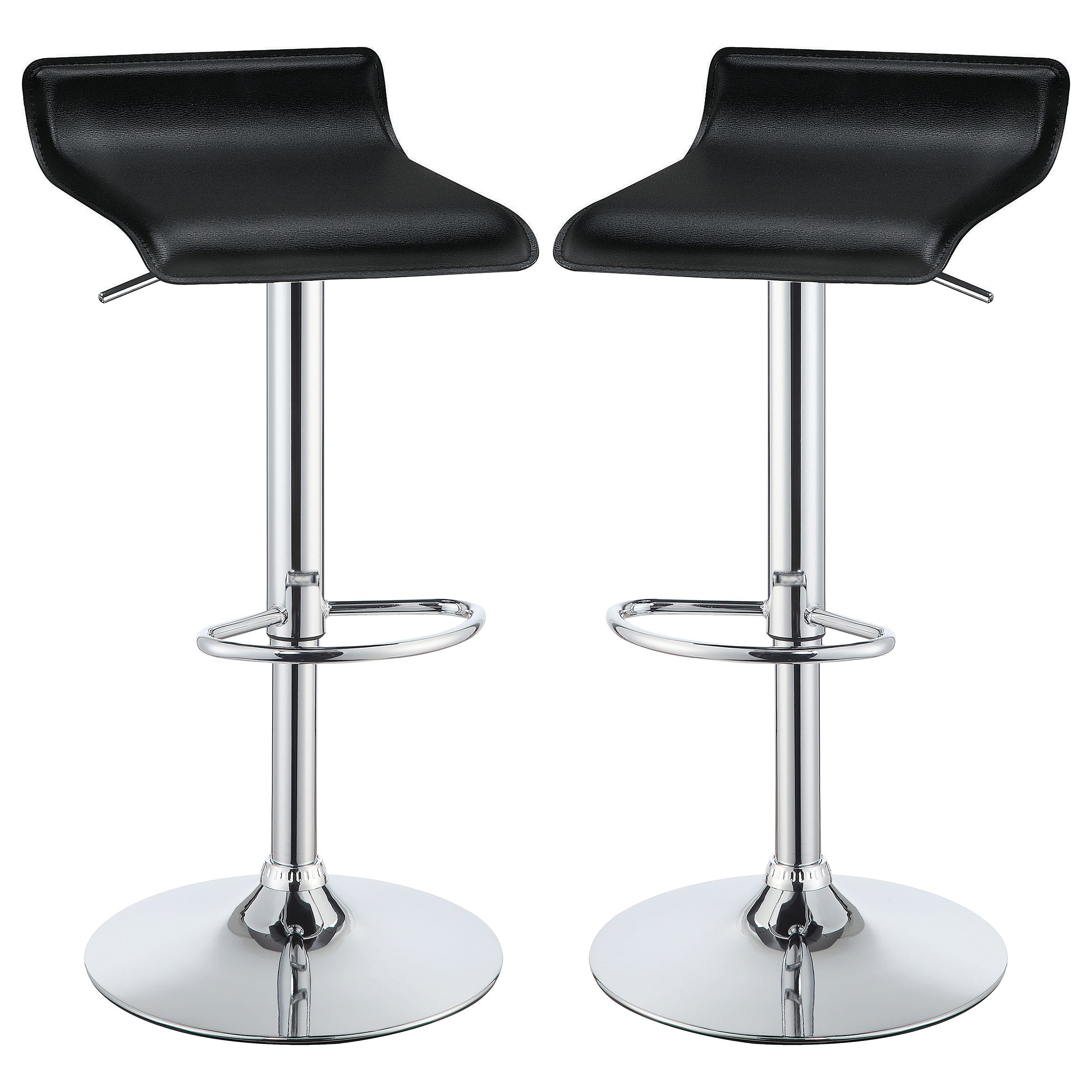 Bidwell Upholstered Adjustable Bar Stool Black (Set of 2)