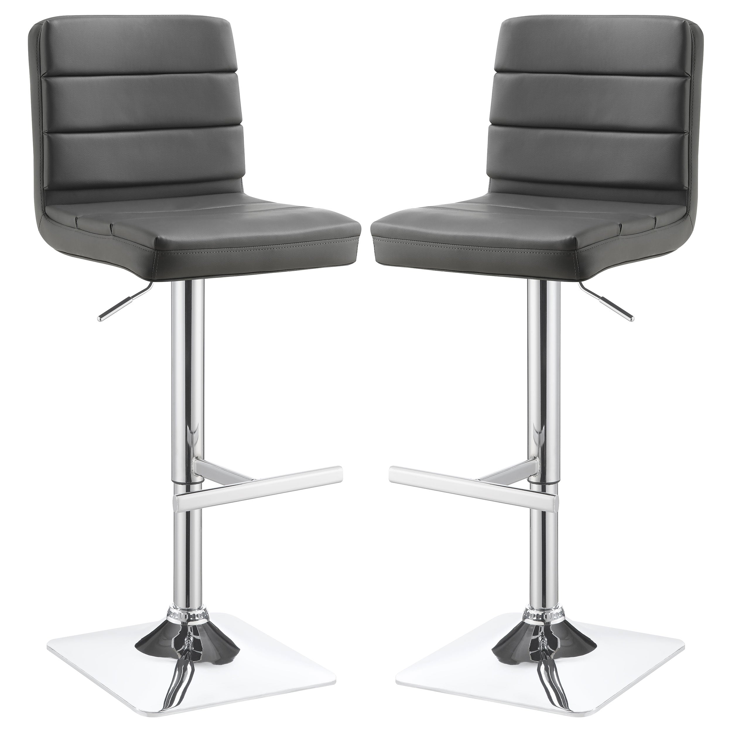 Bianca Upholstered Adjustable Bar Stool Black (Set of 2)