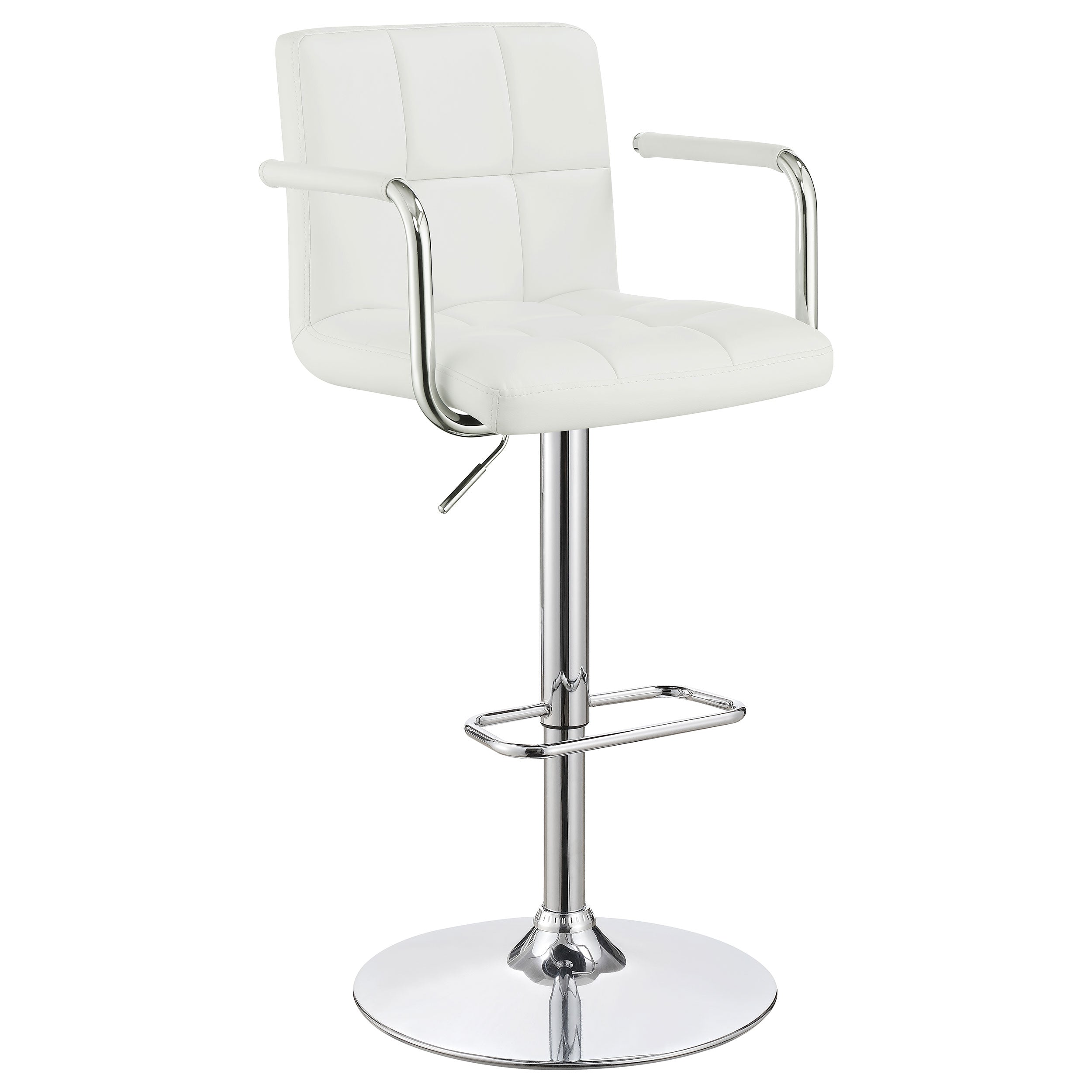 Palomar Adjustable Height Bar Stool Black / White and Chrome