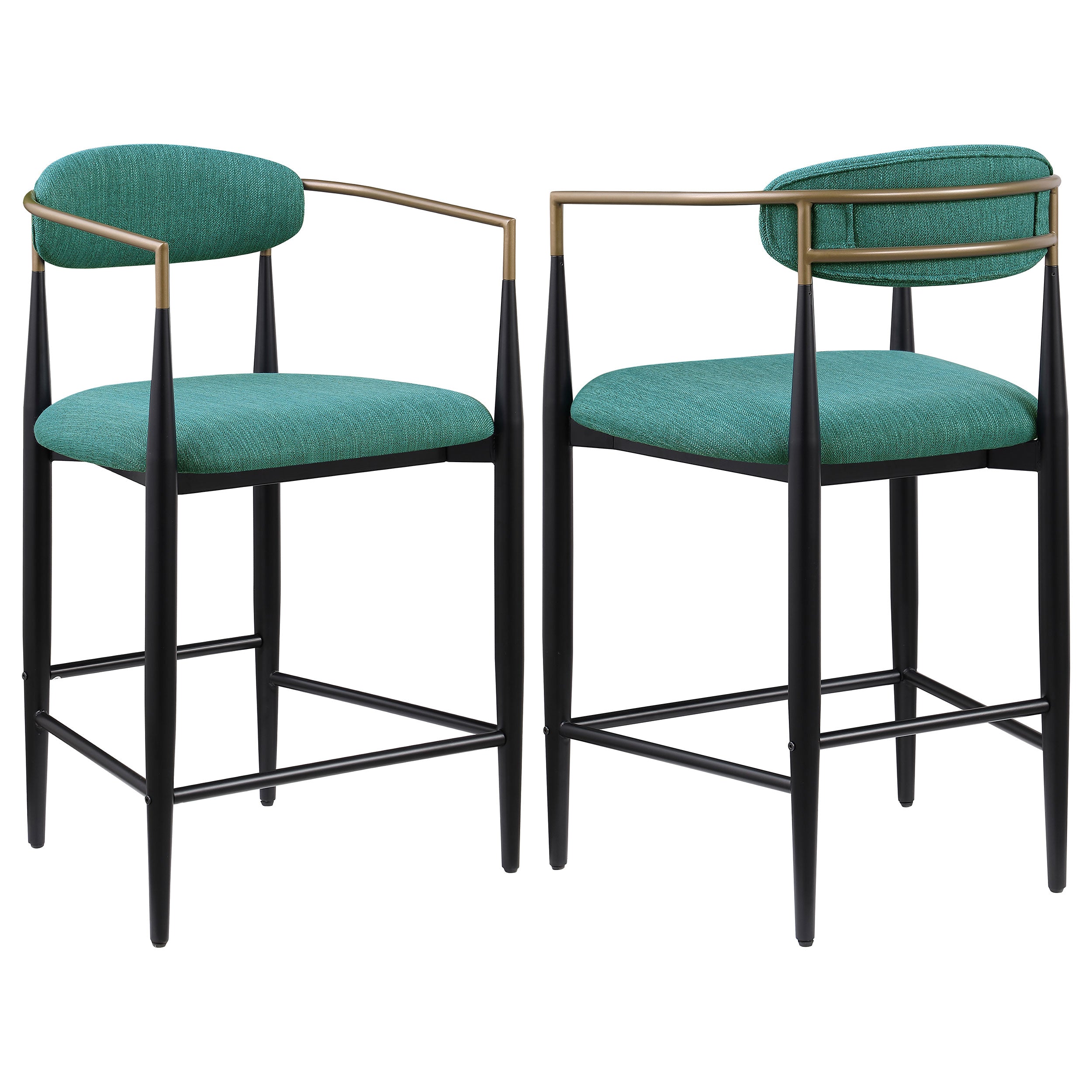 Tina Fabric Upholstered Bar Chair Green (Set of 2)