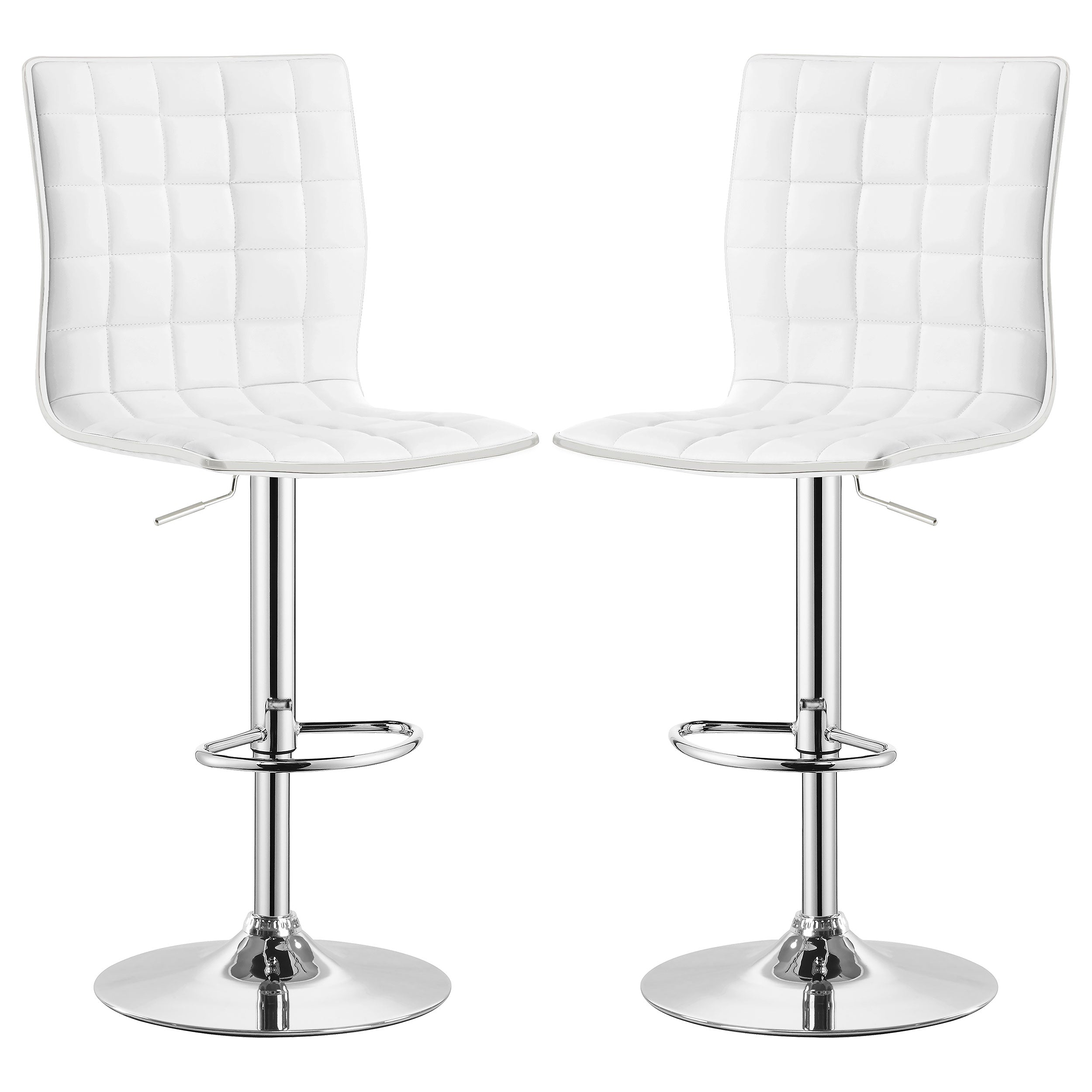 Ashbury Upholstered Adjustable Bar Stool Black / White (Set of 2)