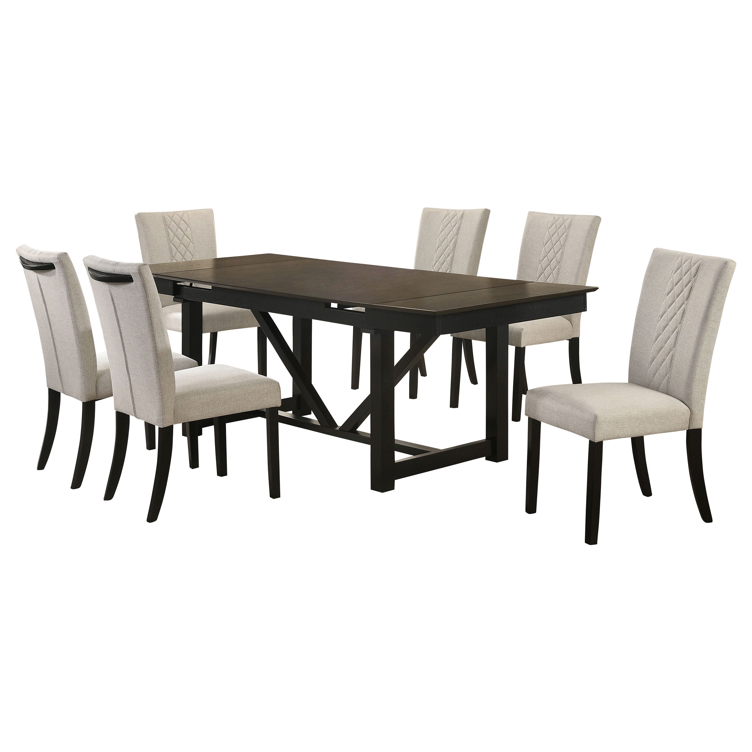 Malia  Refractory Extension Leaf Dining Table Set Oak