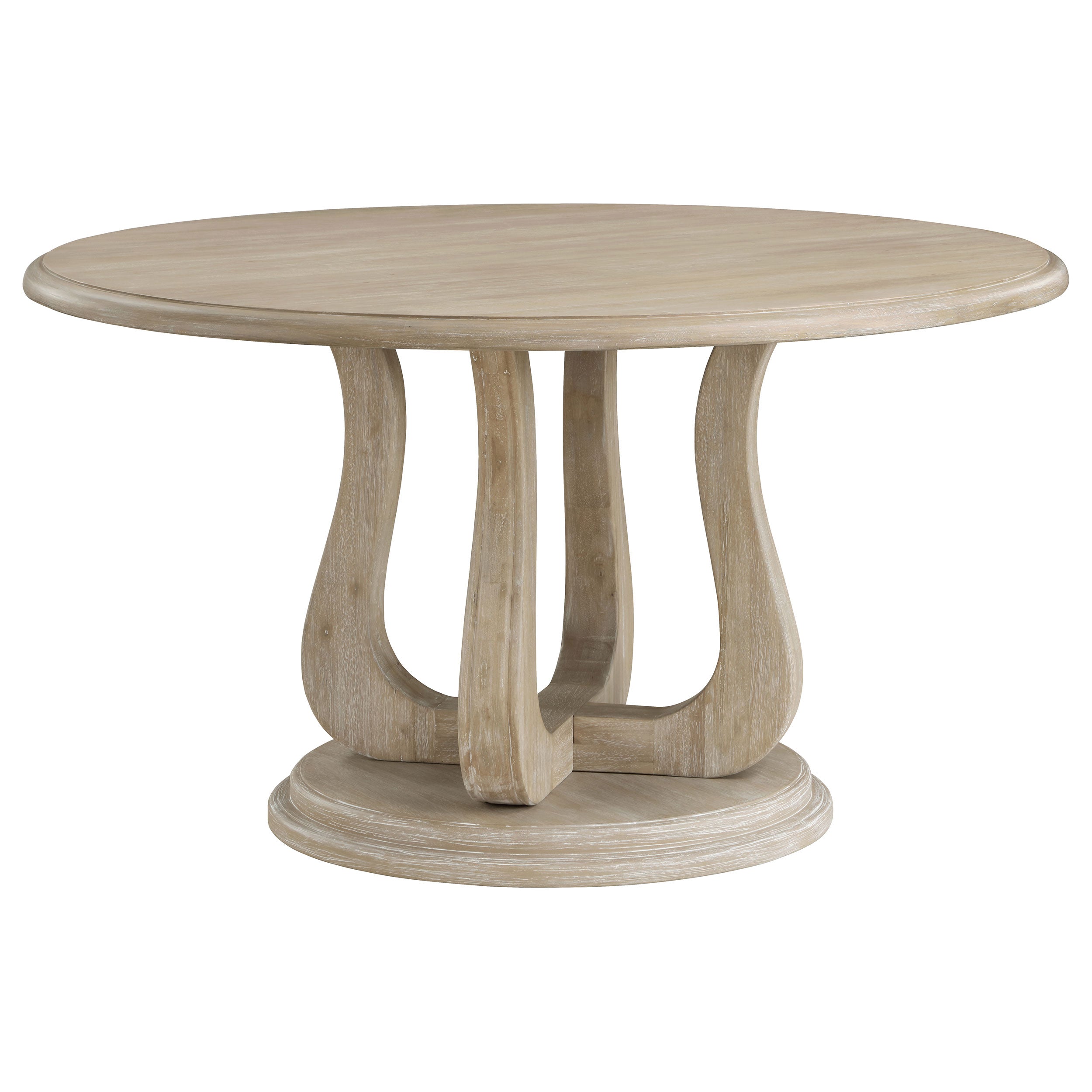 Trofello  Round Dining Table Set White Washed