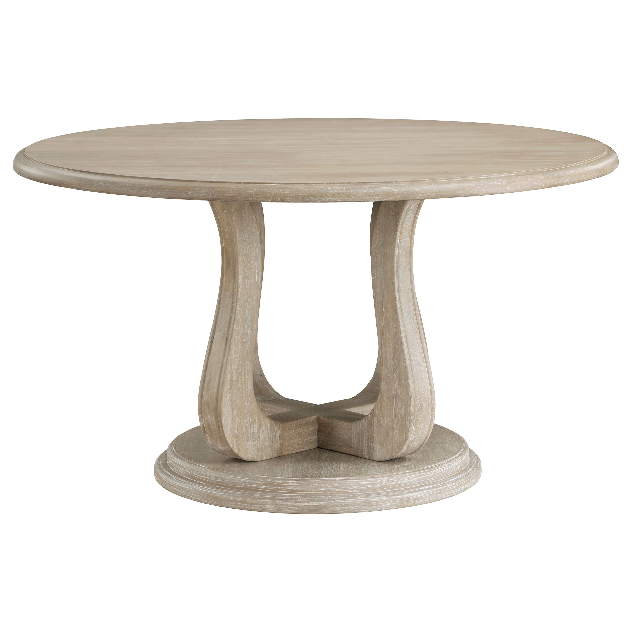 Trofello  Round Dining Table Set White Washed