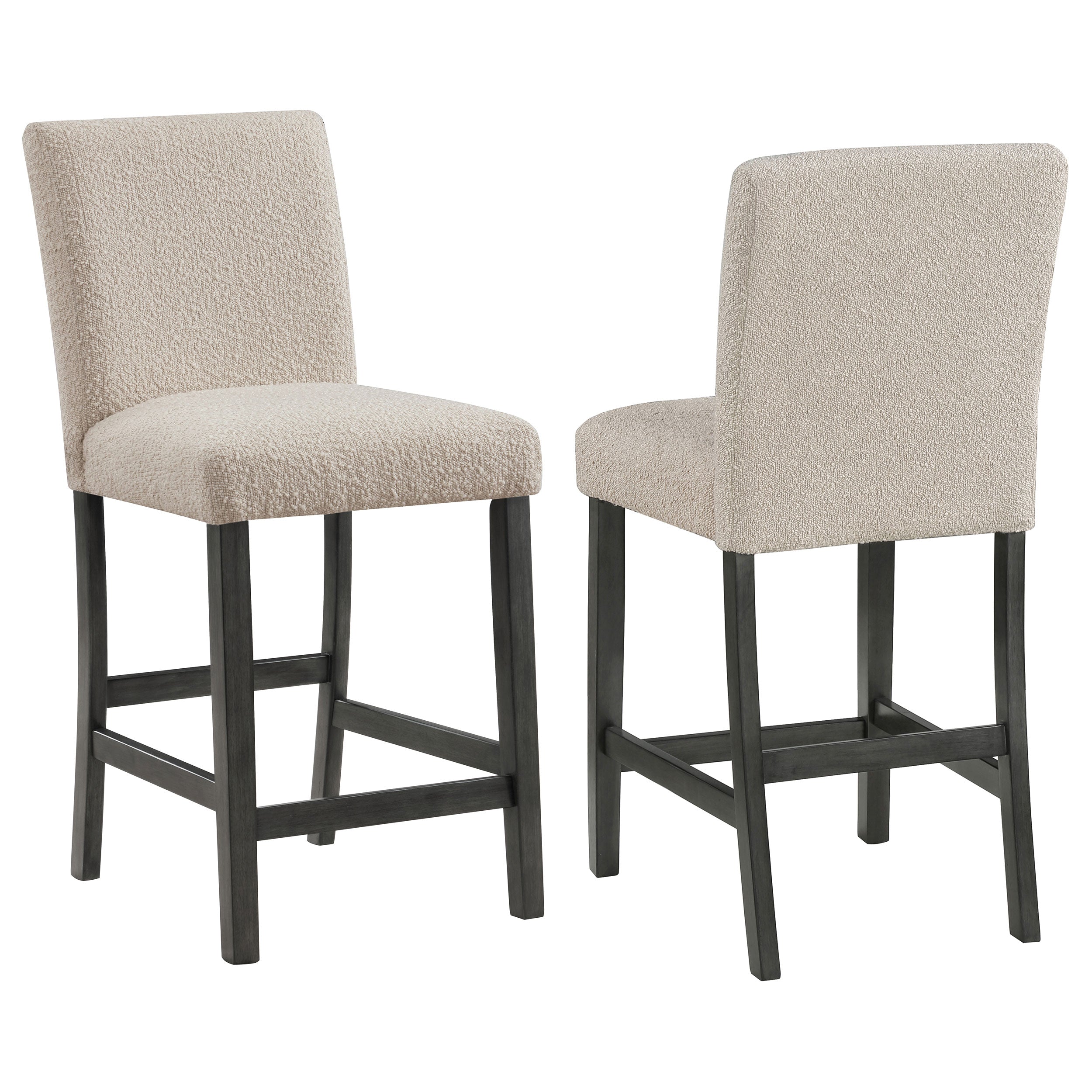 Alba Boucle Upholstered Counter Chair White (Set of 2)