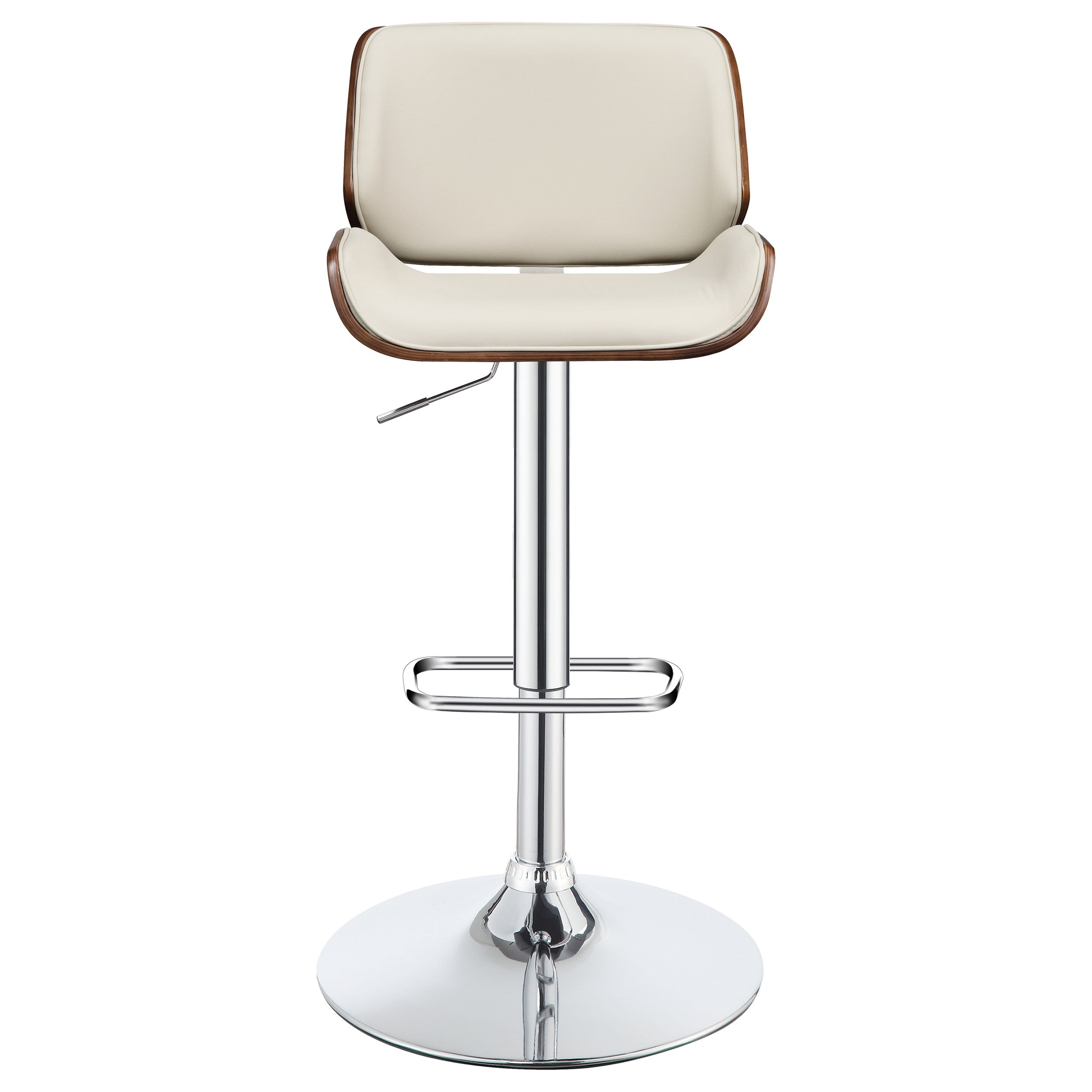 Folsom Upholstered Adjustable Bar Stool Black / Ecru and Chrome