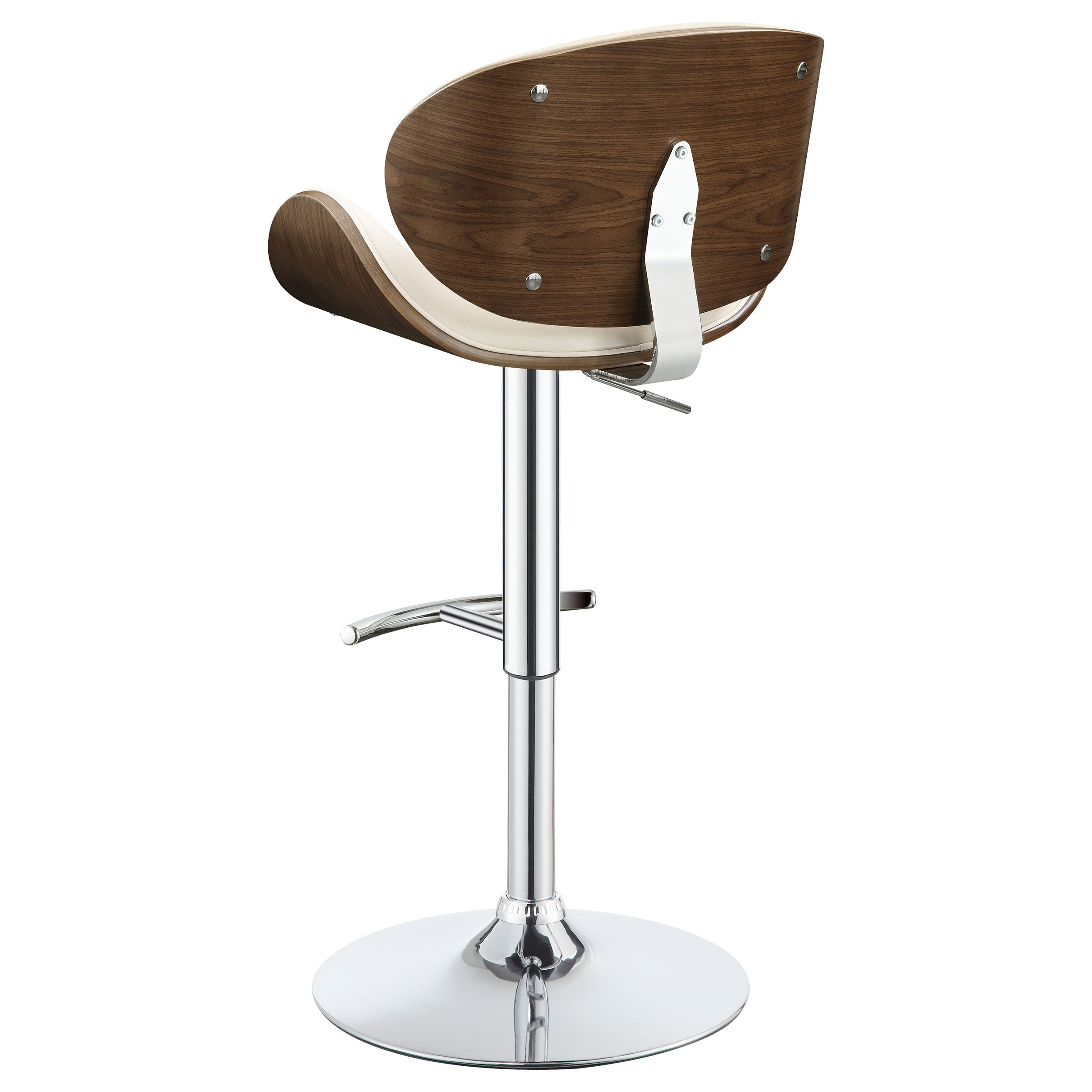 Harris Adjustable Bar Stool Black / Ecru and Chrome