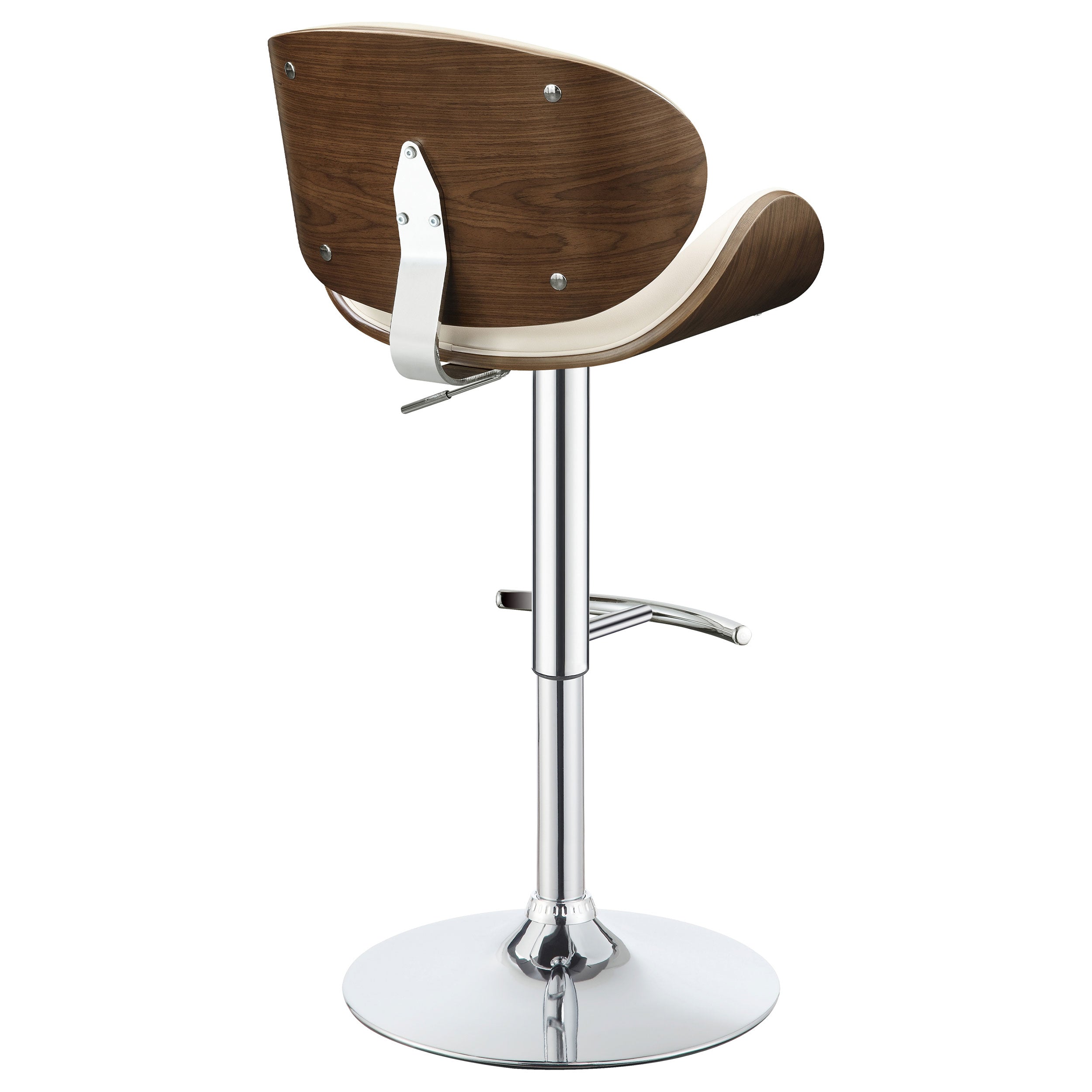 Harris Adjustable Bar Stool Black / Ecru and Chrome