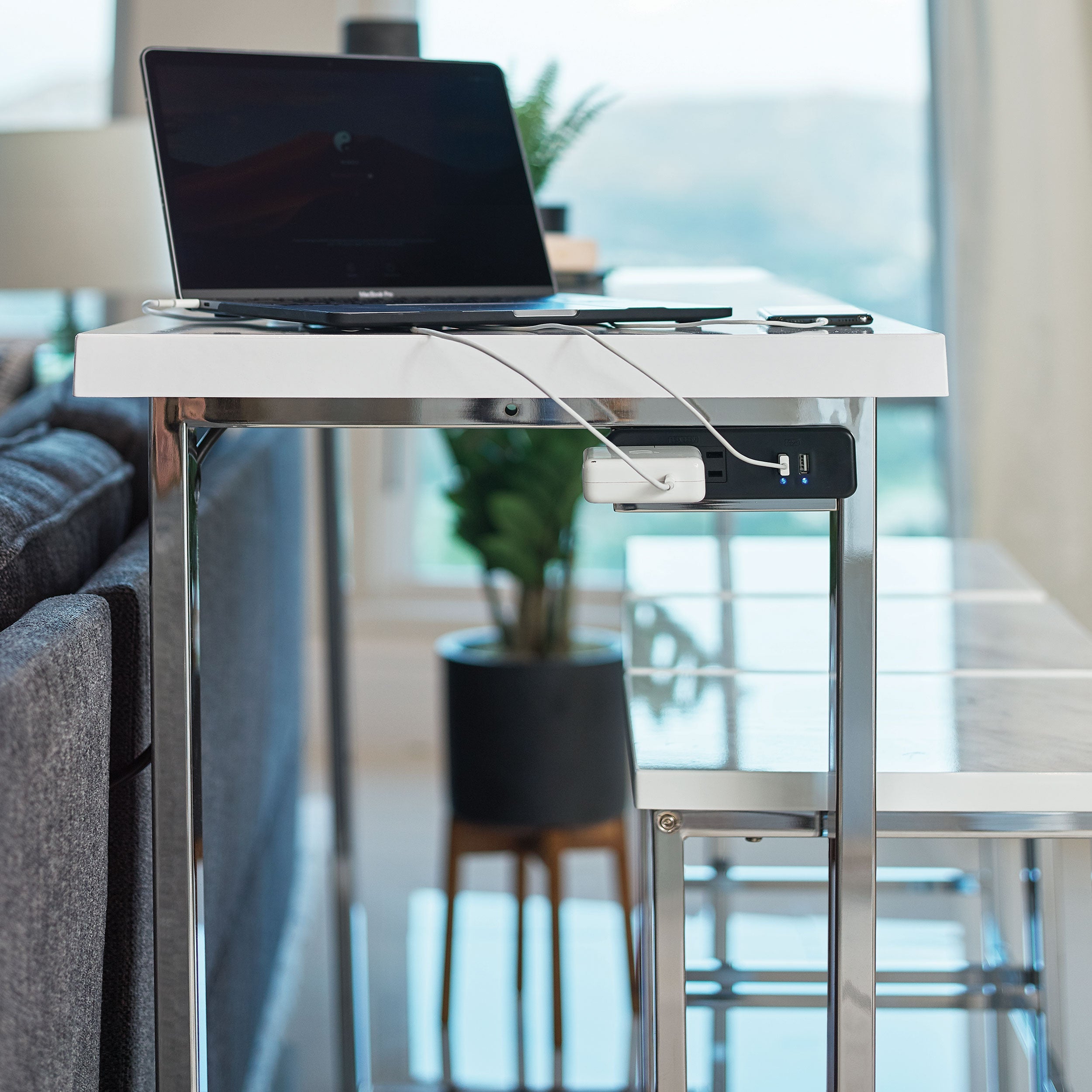 Marmot  Rectangular Counter Height Table Set Chrome