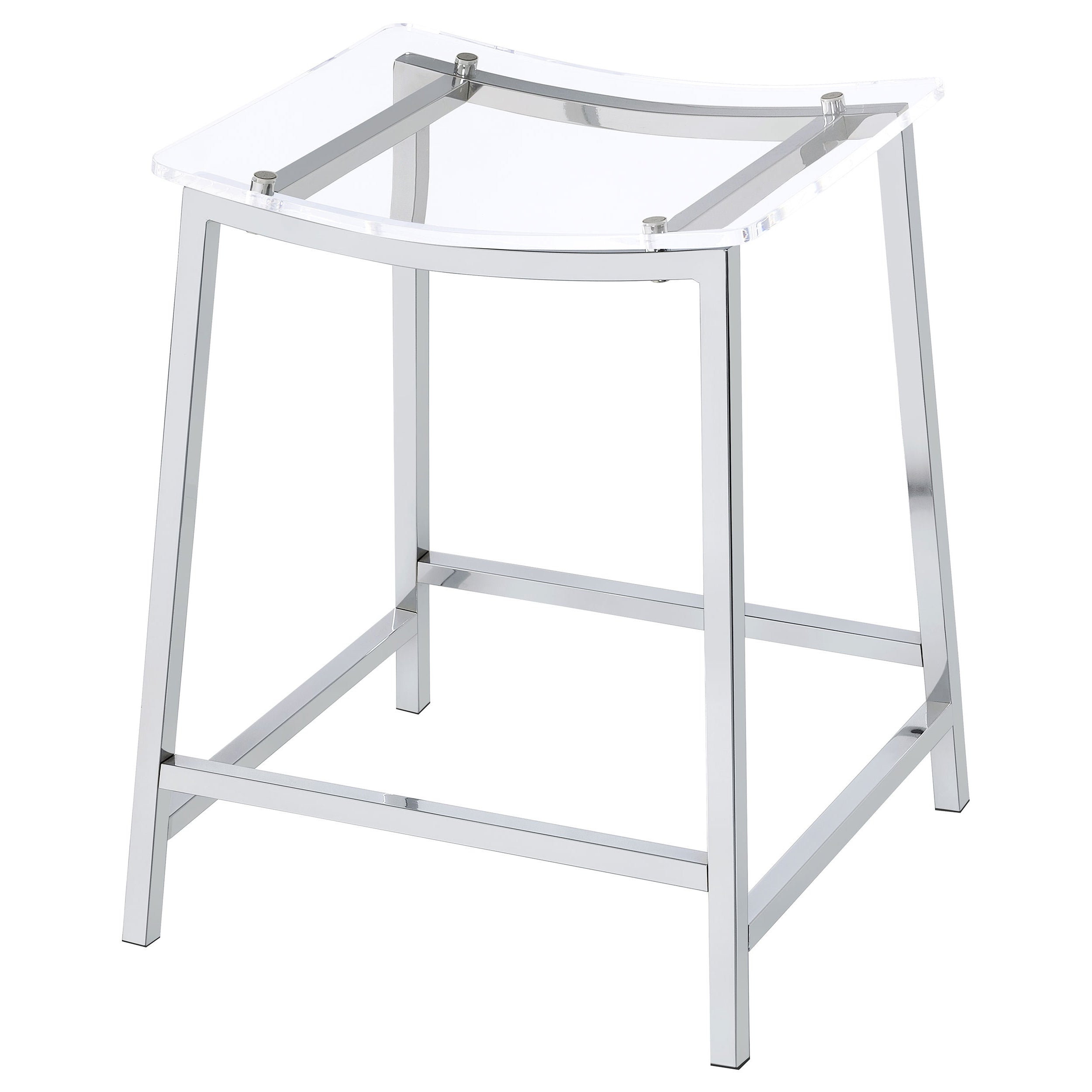 Jovani Acrylic Backless Bar Stool Chrome (Set of 2)