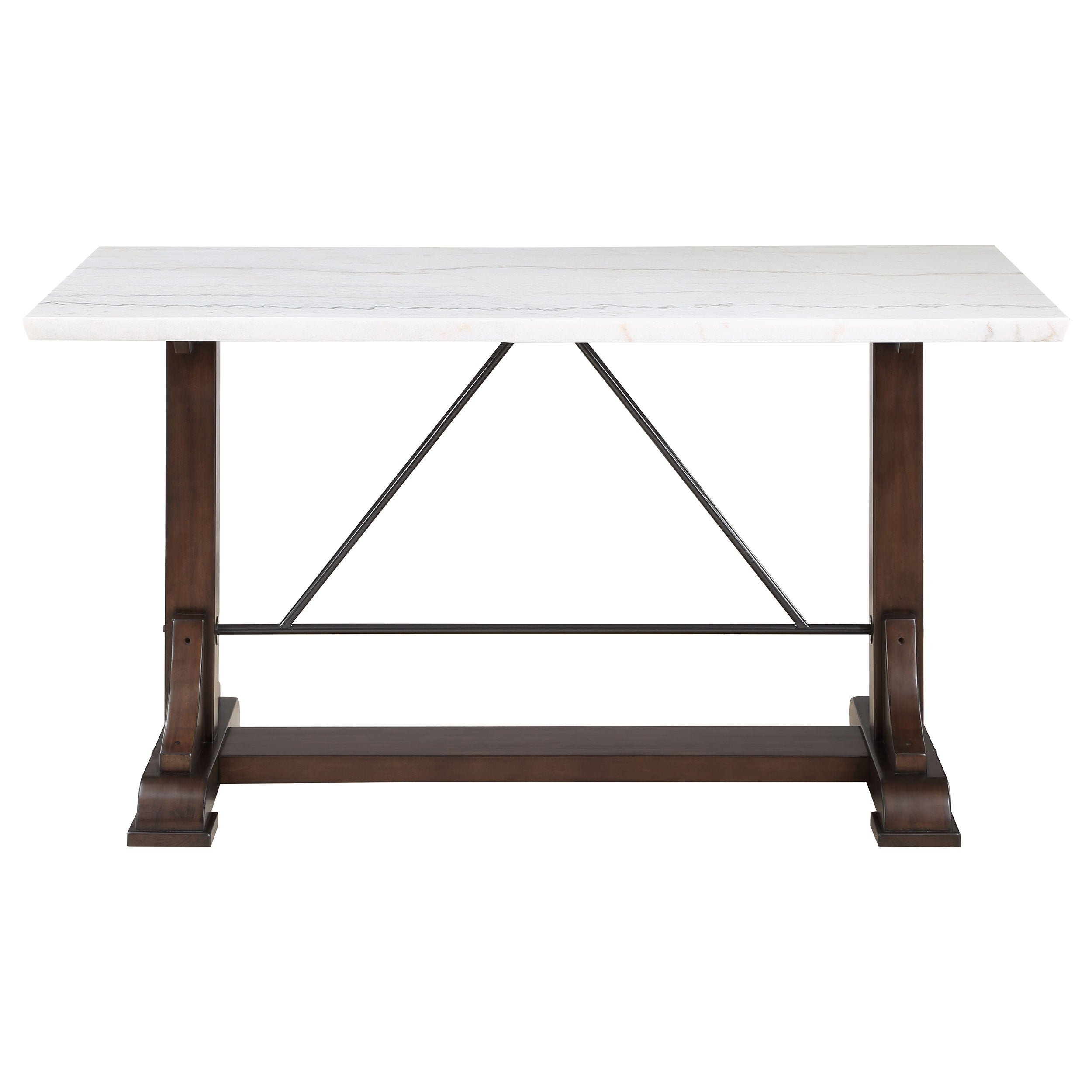 Aldrich  Marble Counter Height Dining Table Set White