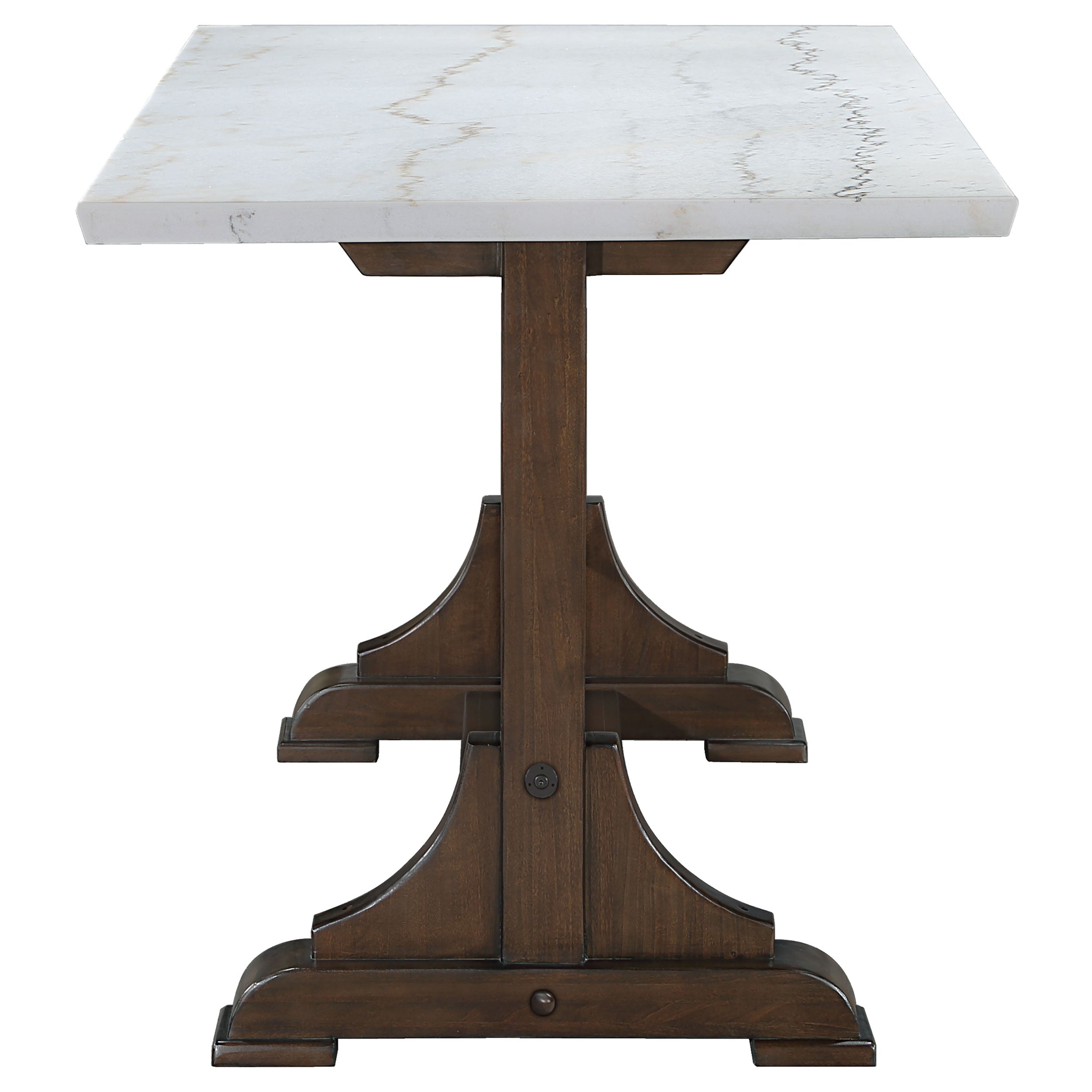 Aldrich  Marble Counter Height Dining Table Set White