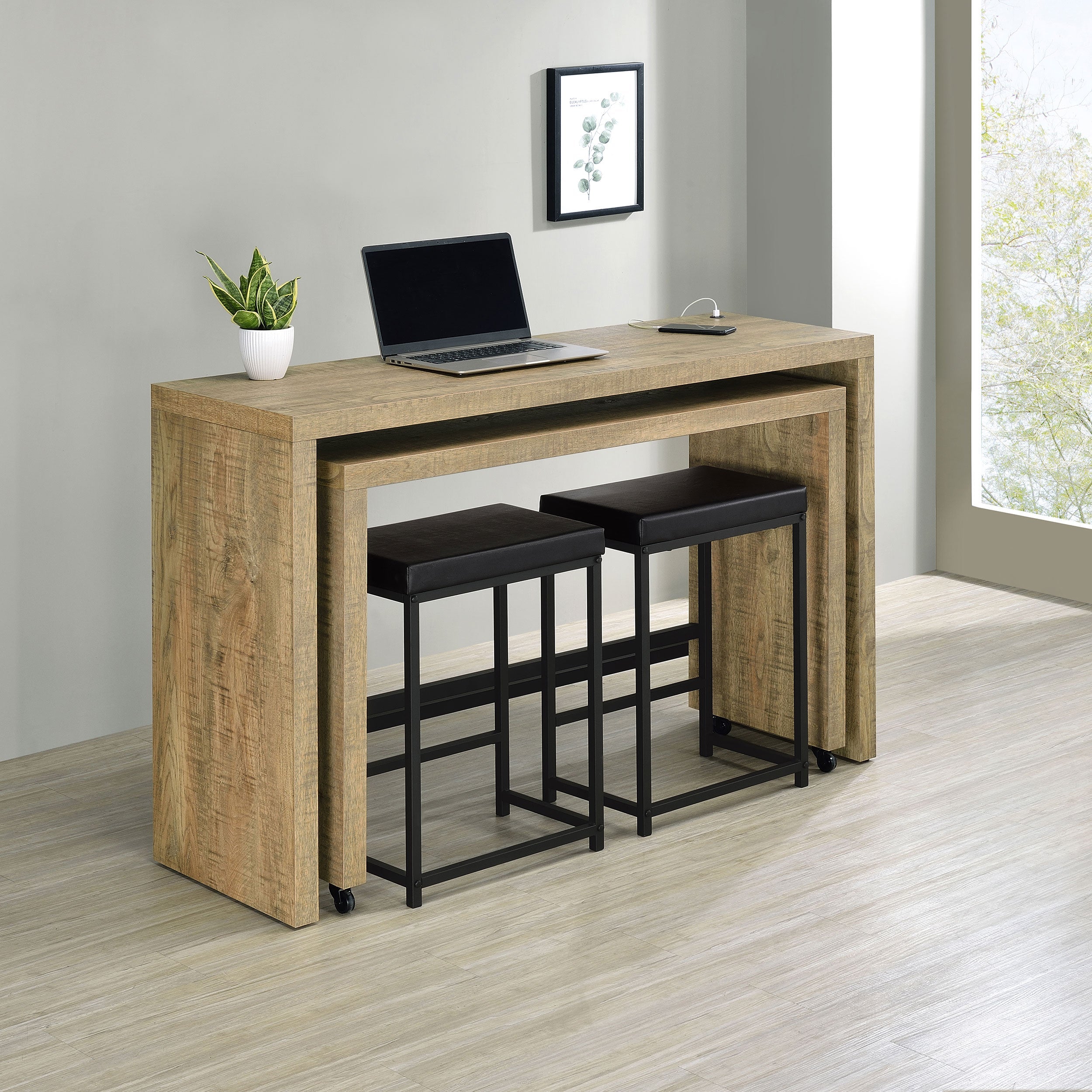 Davista Counter Height Table Set Mango Brown