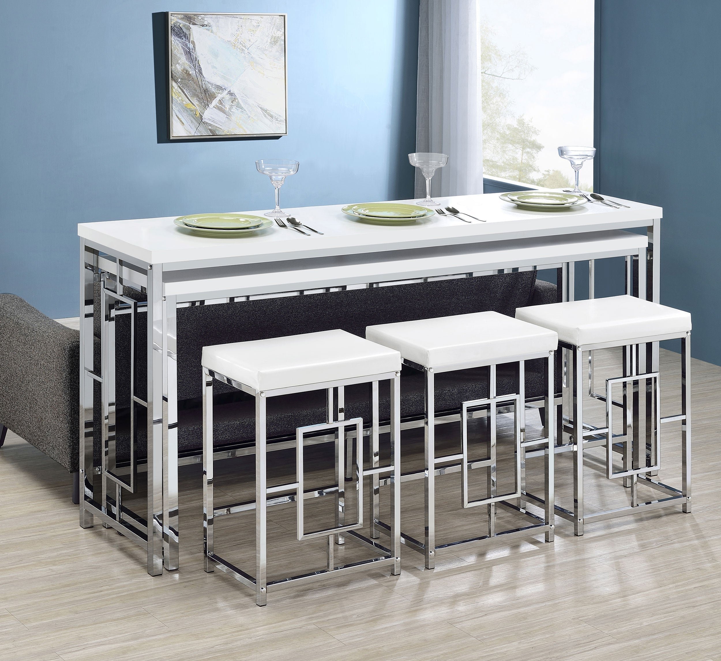 Jackson  Multipurpose Counter Height Table Set White