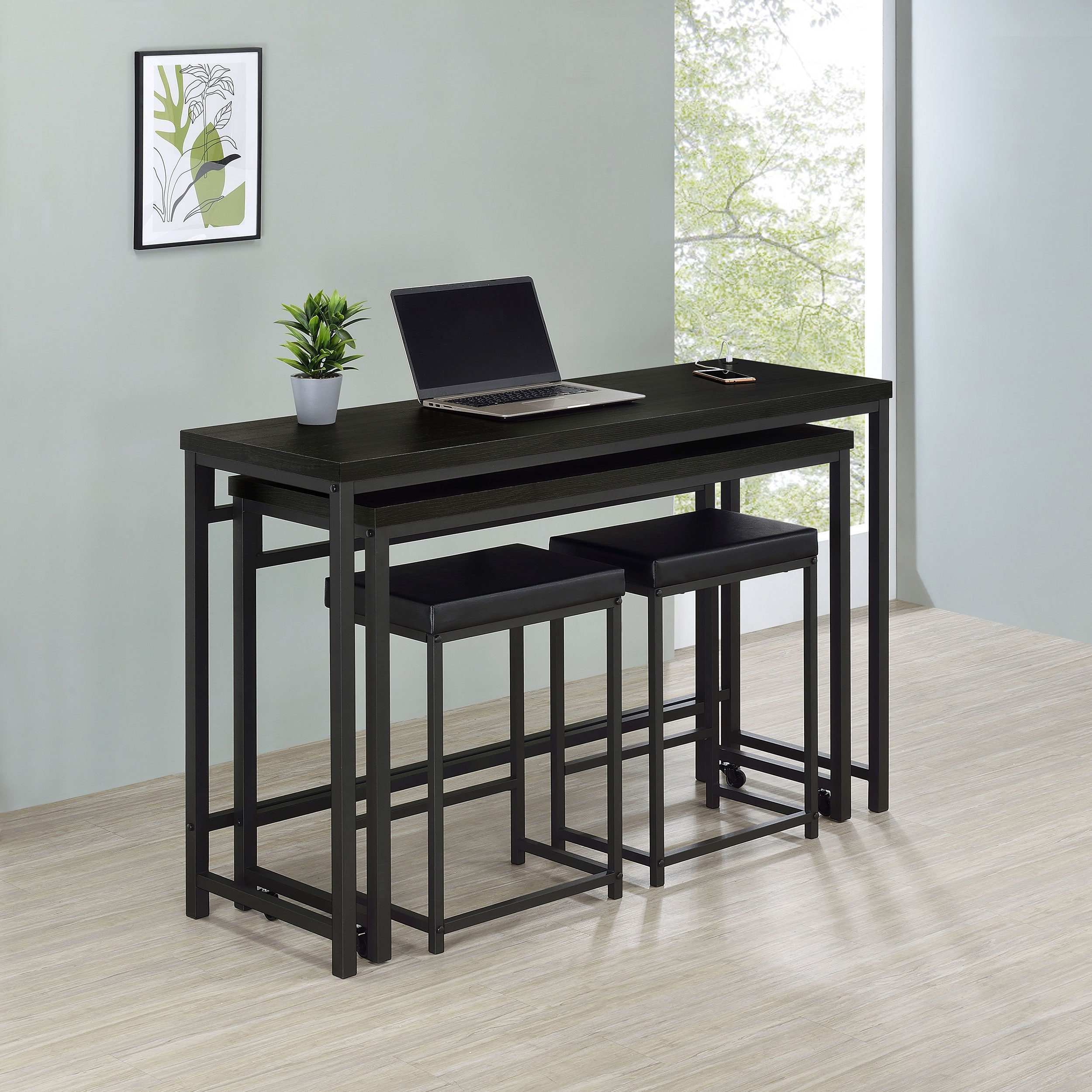 Hawes Multipurpose Counter Height Table Set Black