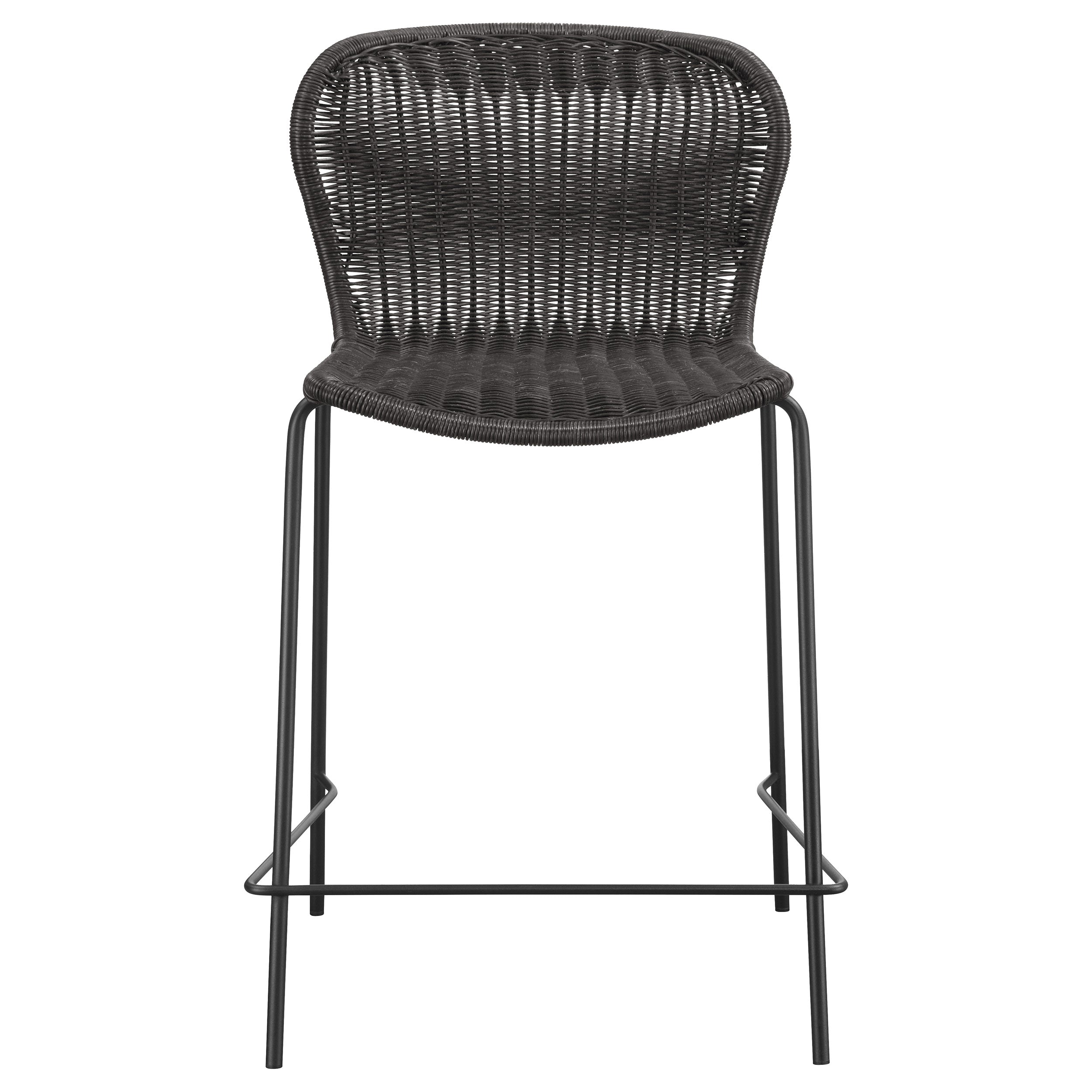Mckinley Faux Rattan Metal Bar Chair Brown (Set of 2)