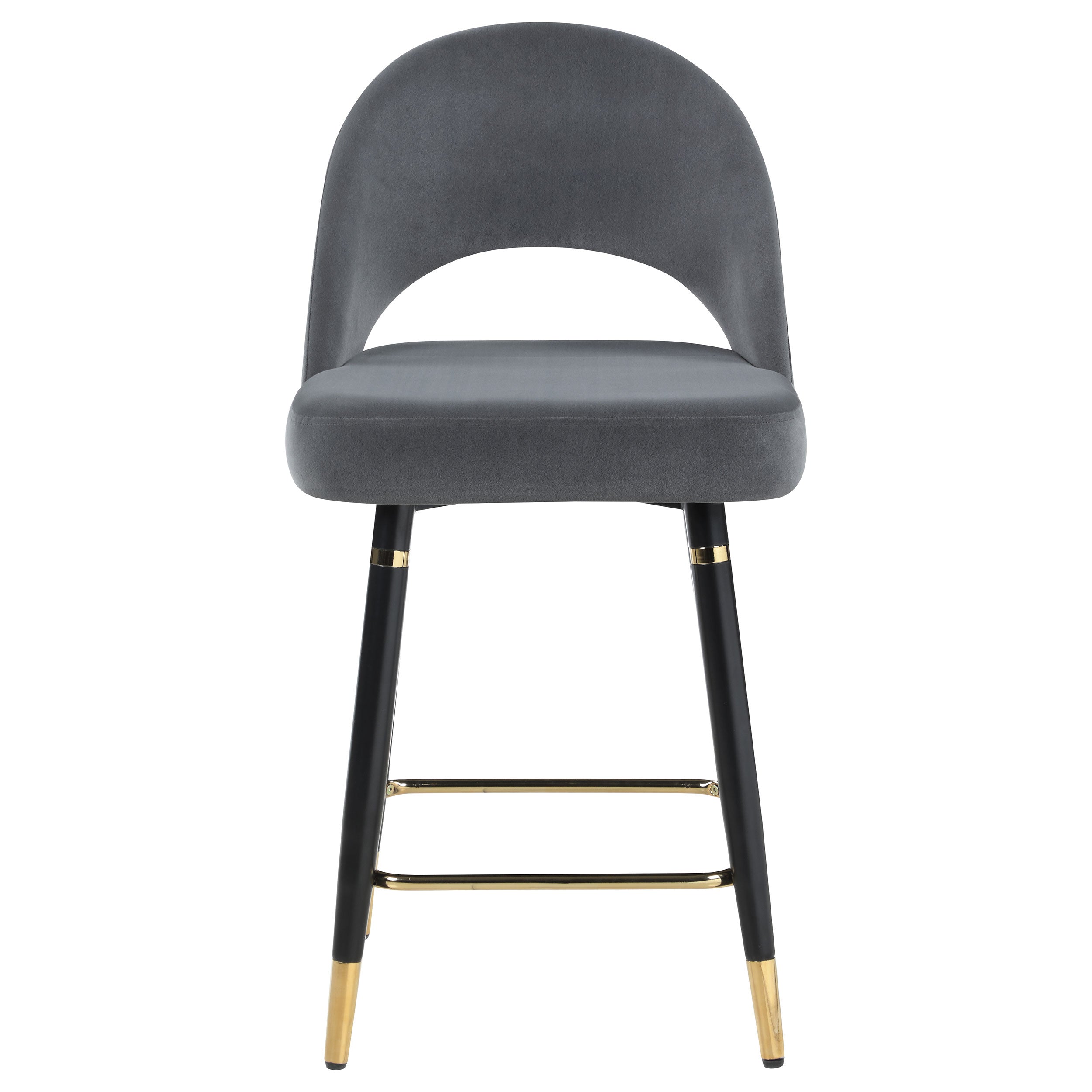 Lindsey Velvet Upholstered Counter Chair Black (Set of 2)