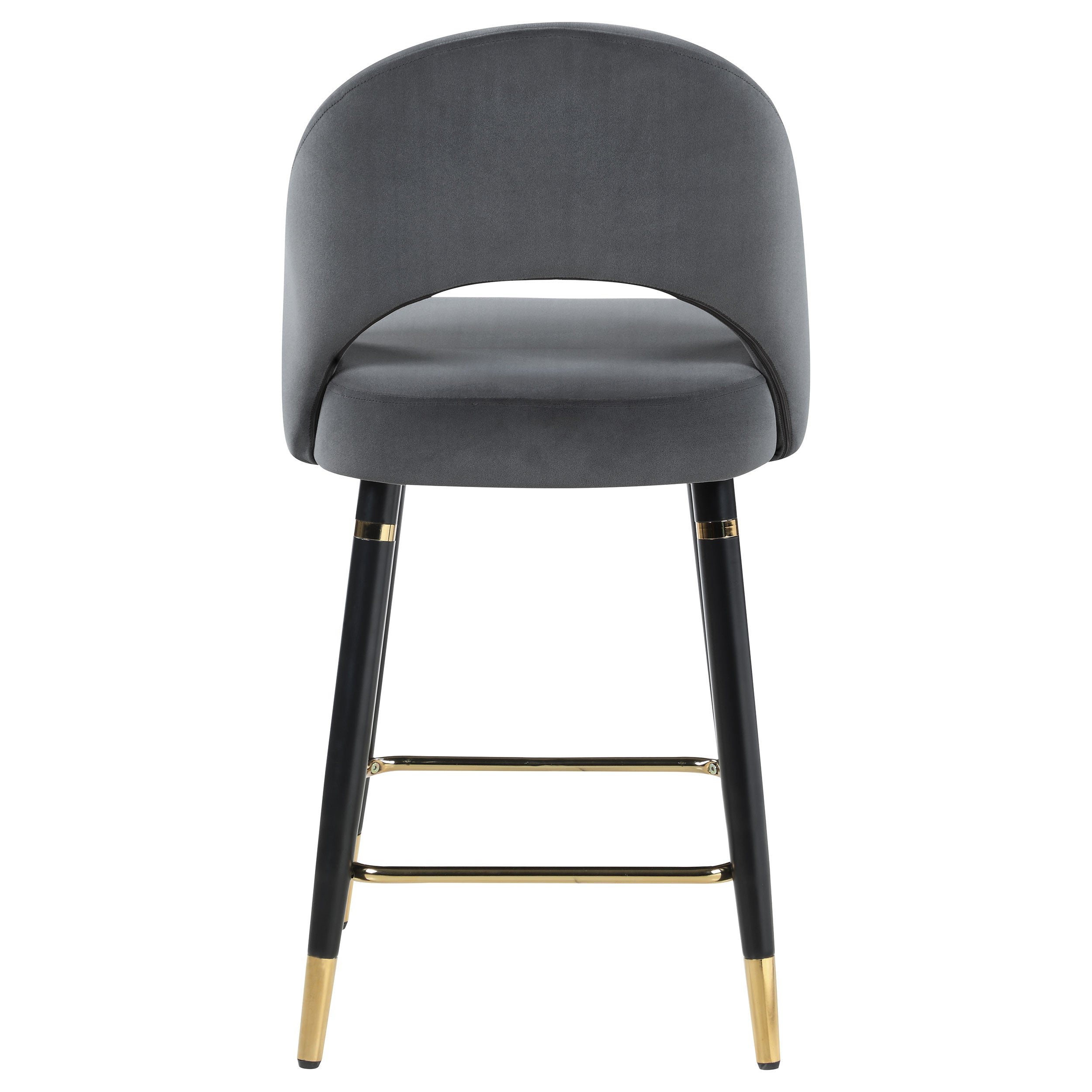 Lindsey Velvet Upholstered Counter Chair Black (Set of 2)