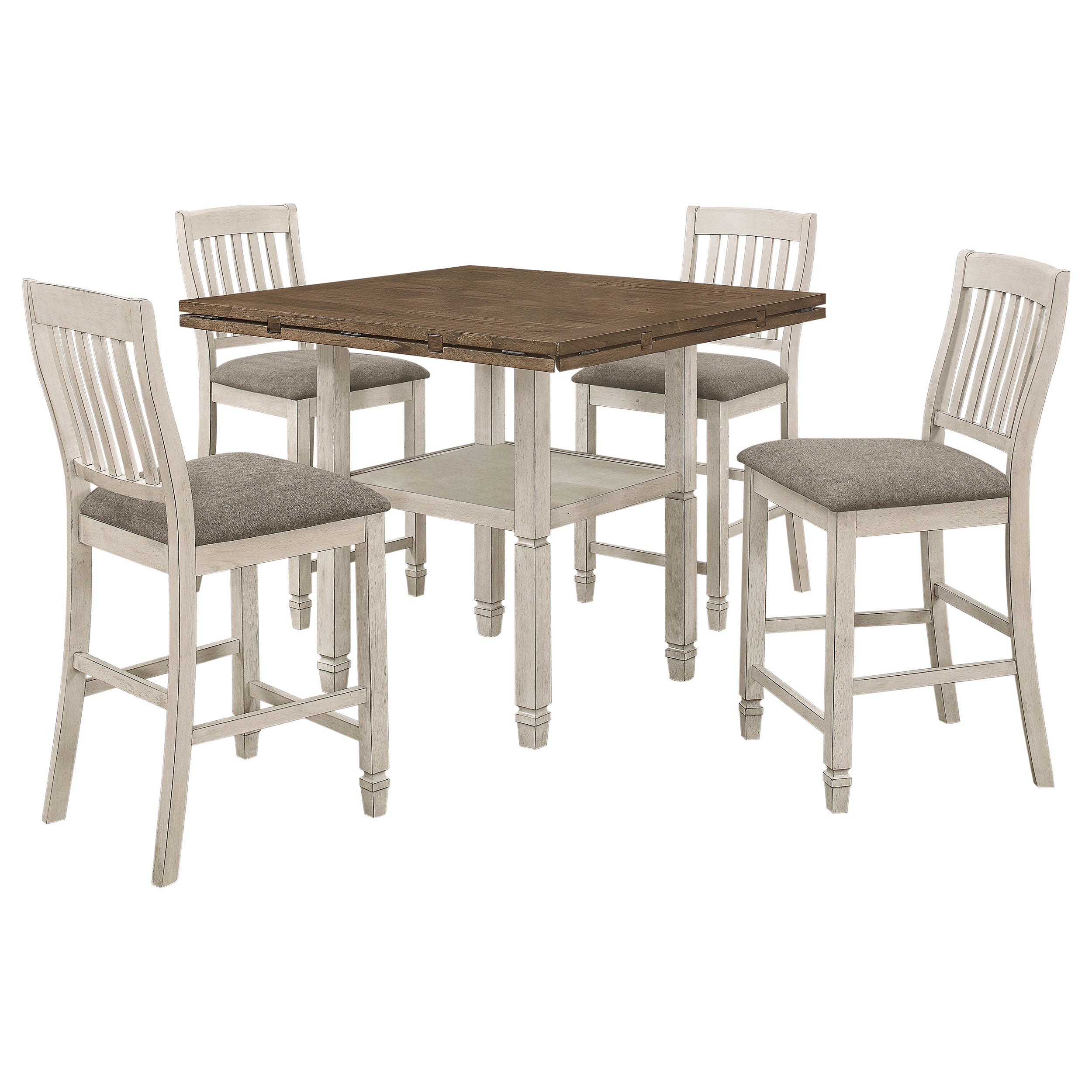 Sarasota  Drop Leaf Counter Dining Set Rustic Cream