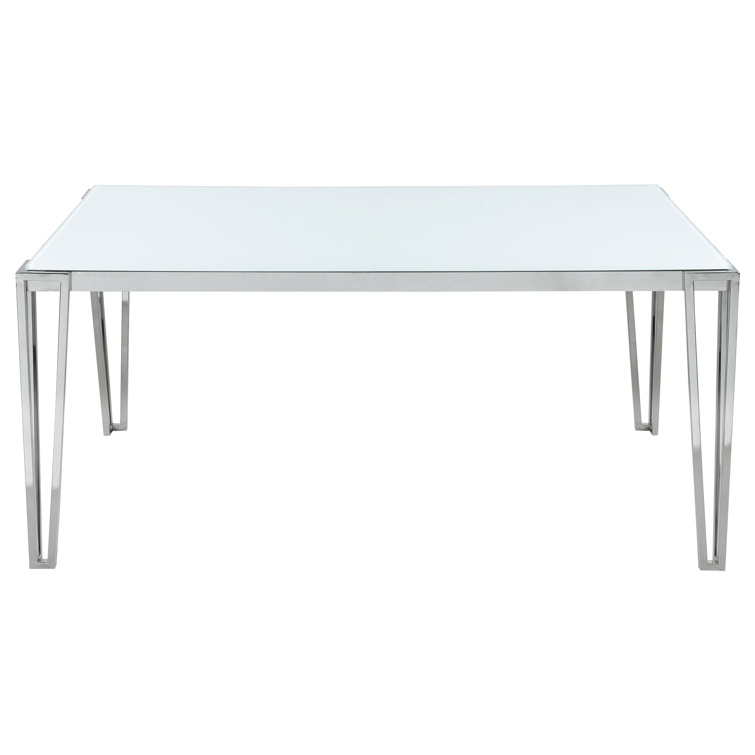 Pauline Rectangular 64-inch Glass Top Dining Table Chrome