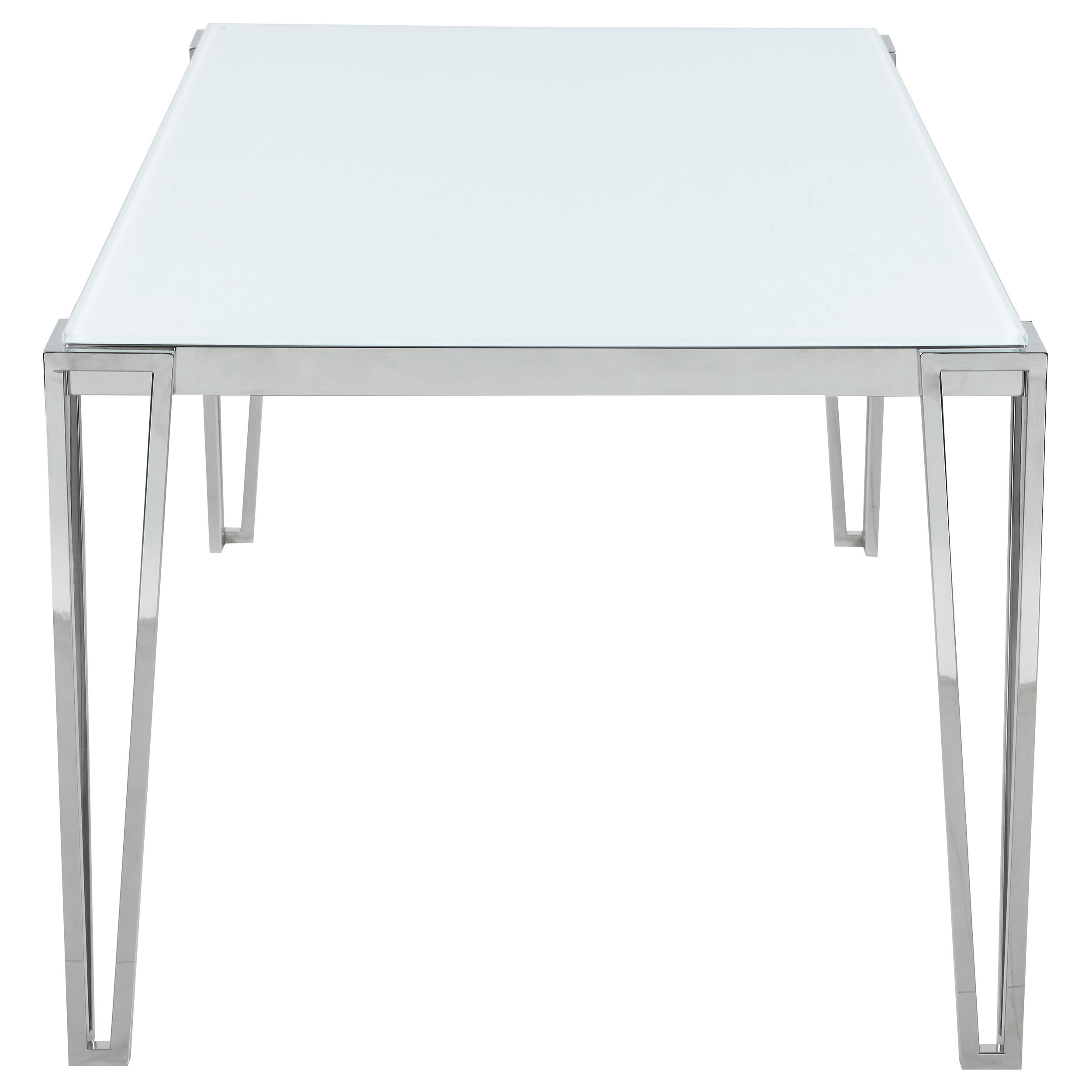 Pauline Rectangular 64-inch Glass Top Dining Table Chrome