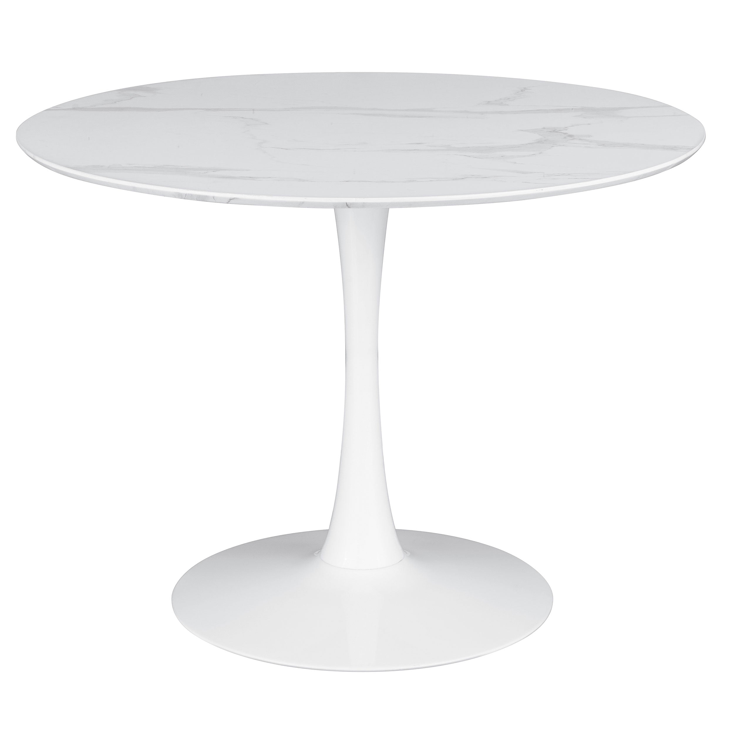 Arkell Round 30-inch Faux Marble Top Dining Table White