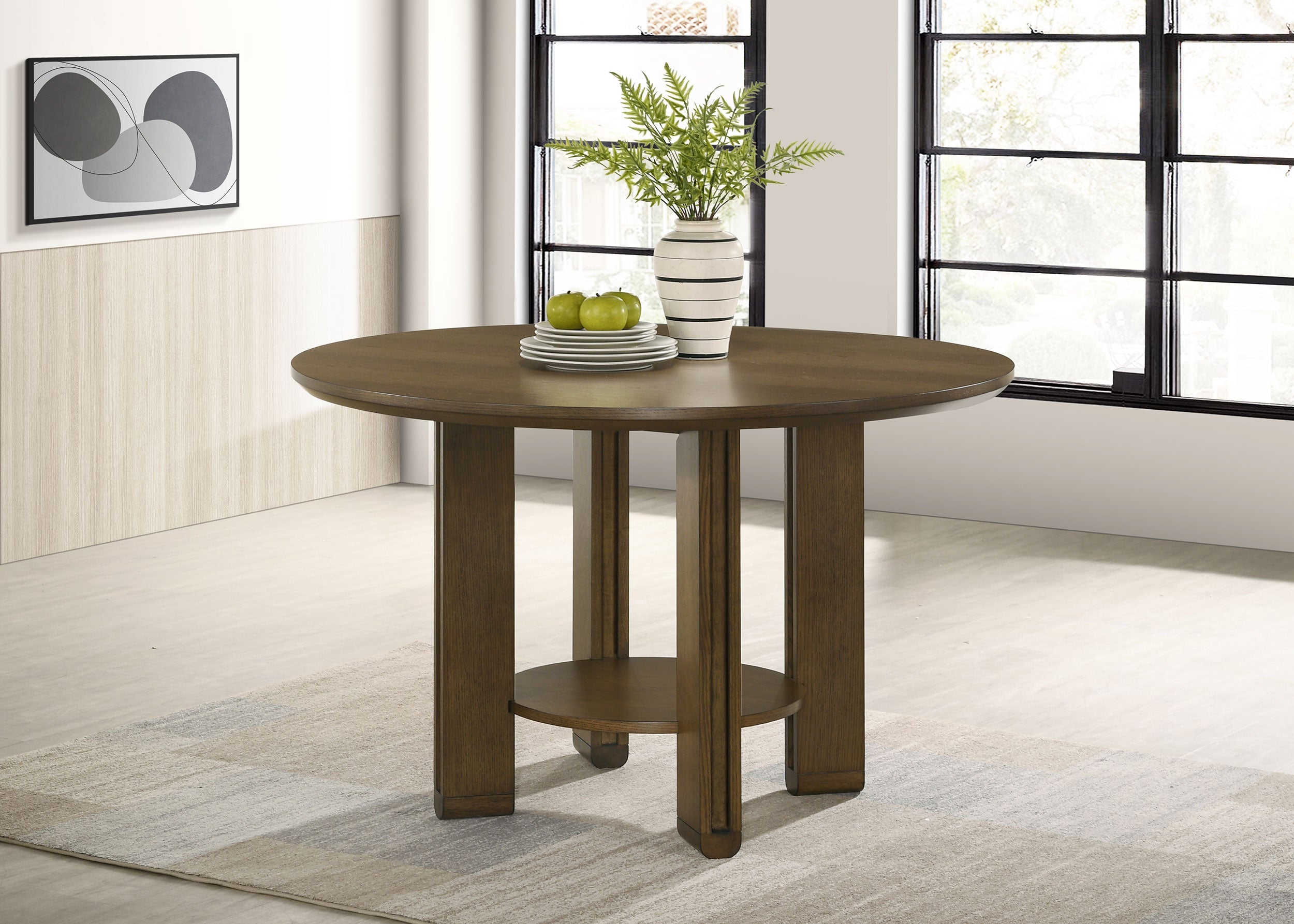 Ottowa 47-inch Round Counter Height Dining Table Brown