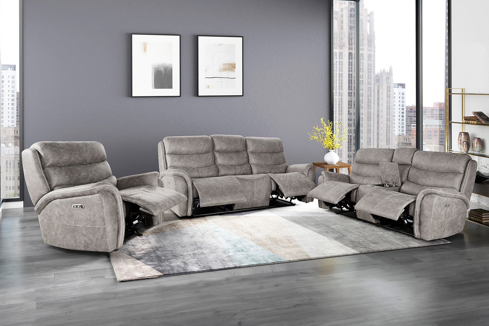 Kamari Manual Reclining Sofa and Loveseat Set
