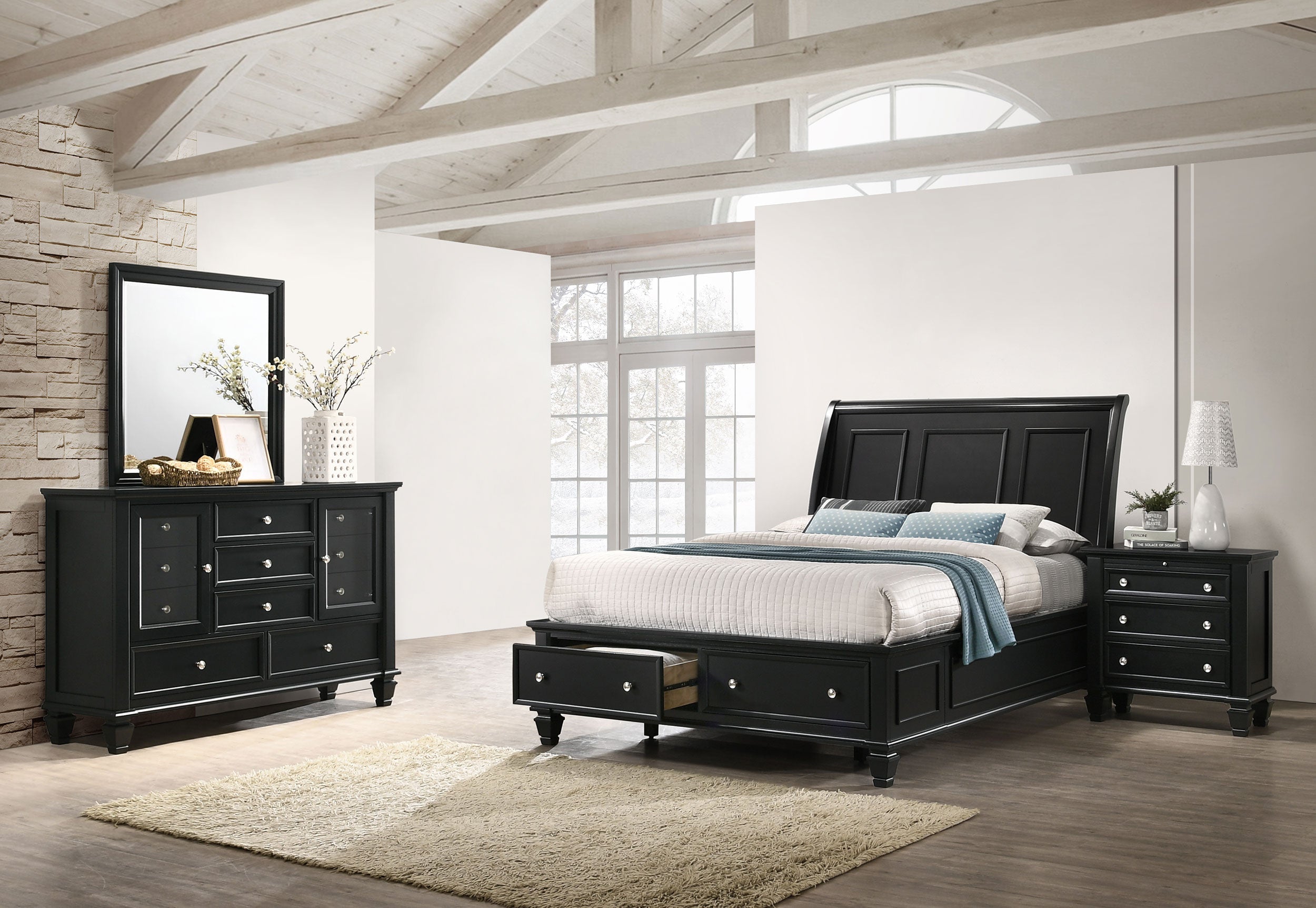 Sandy Beach Bedroom Set Black