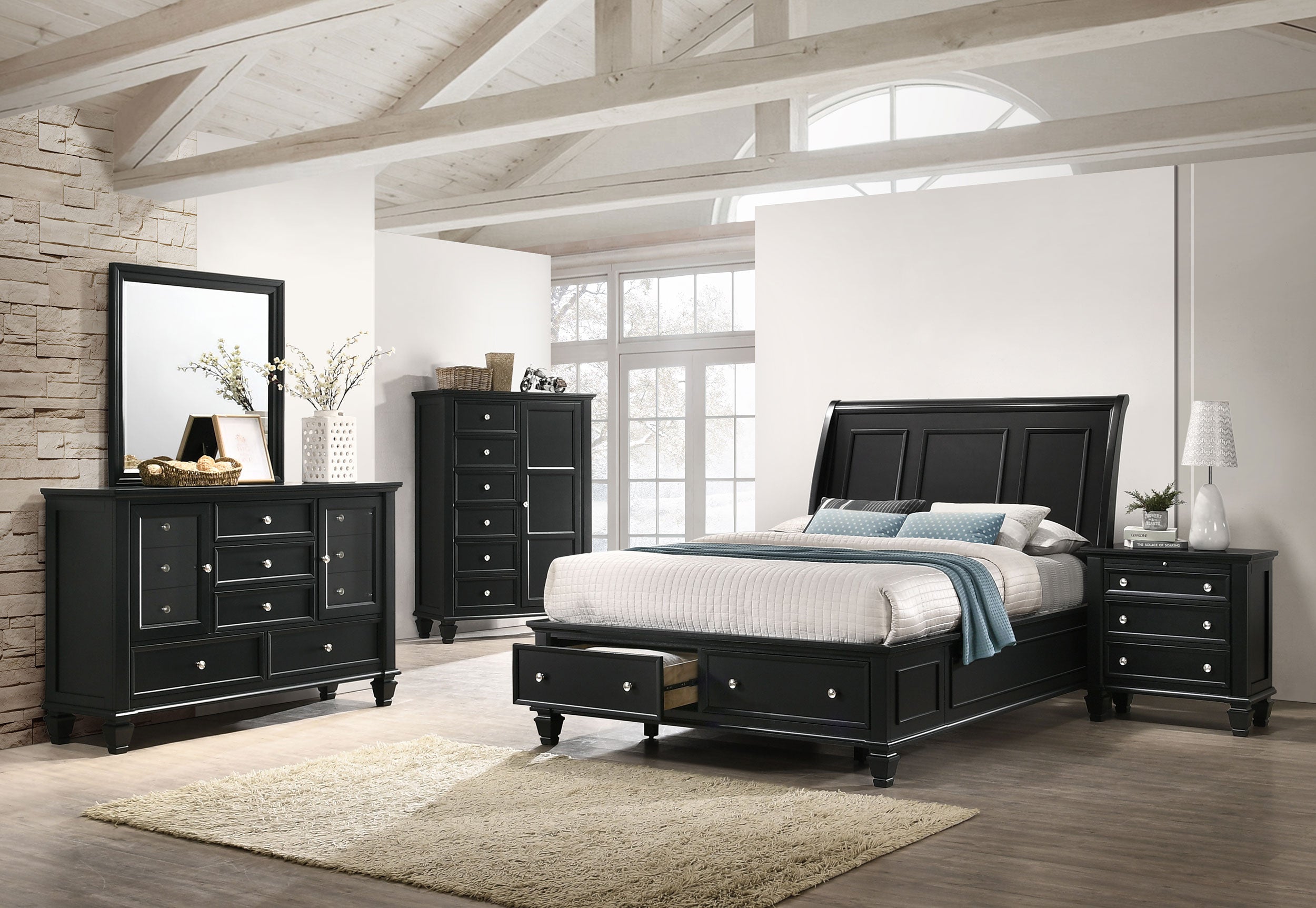 Sandy Beach Bedroom Set Black
