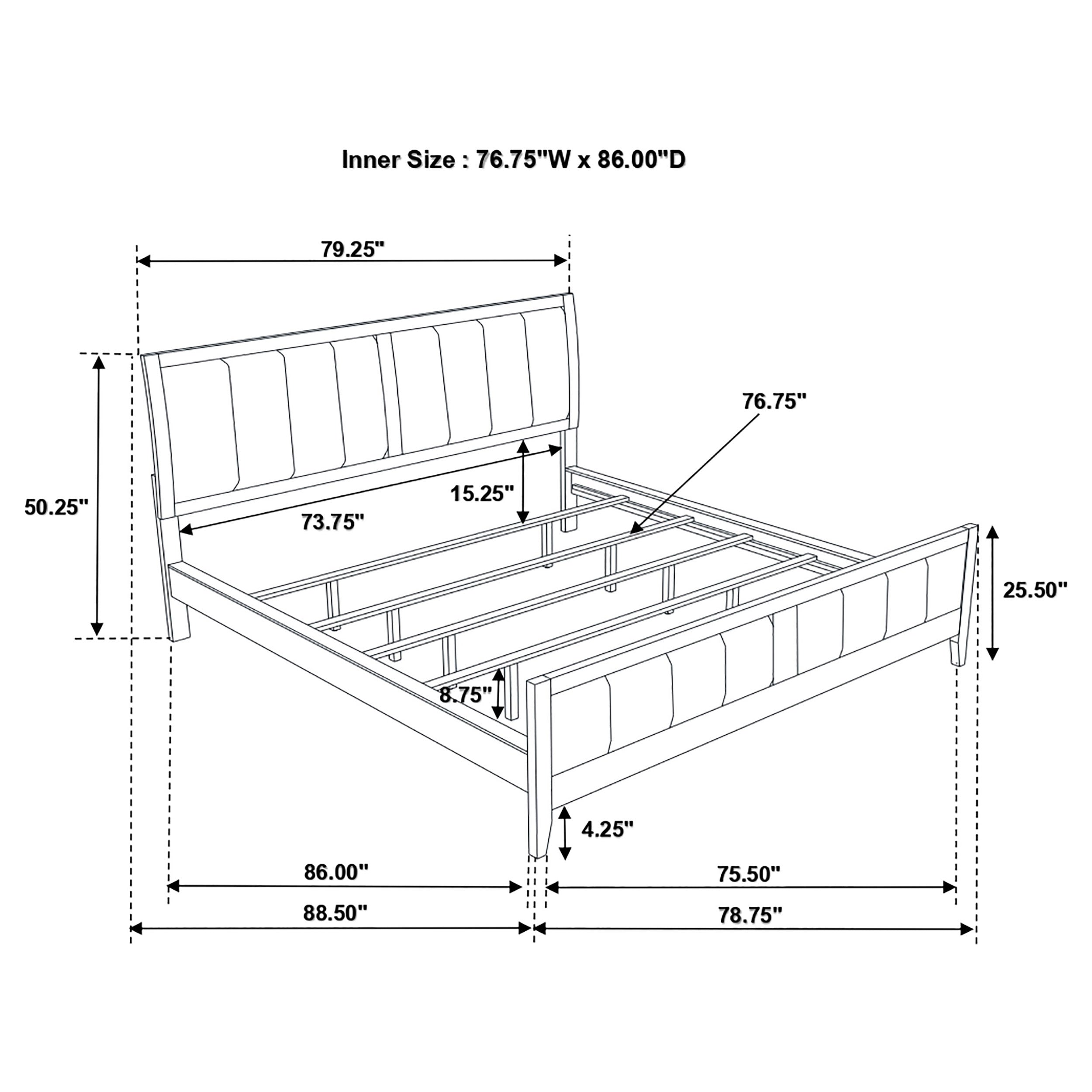 Carlton Wood California King Panel Bed Cappuccino