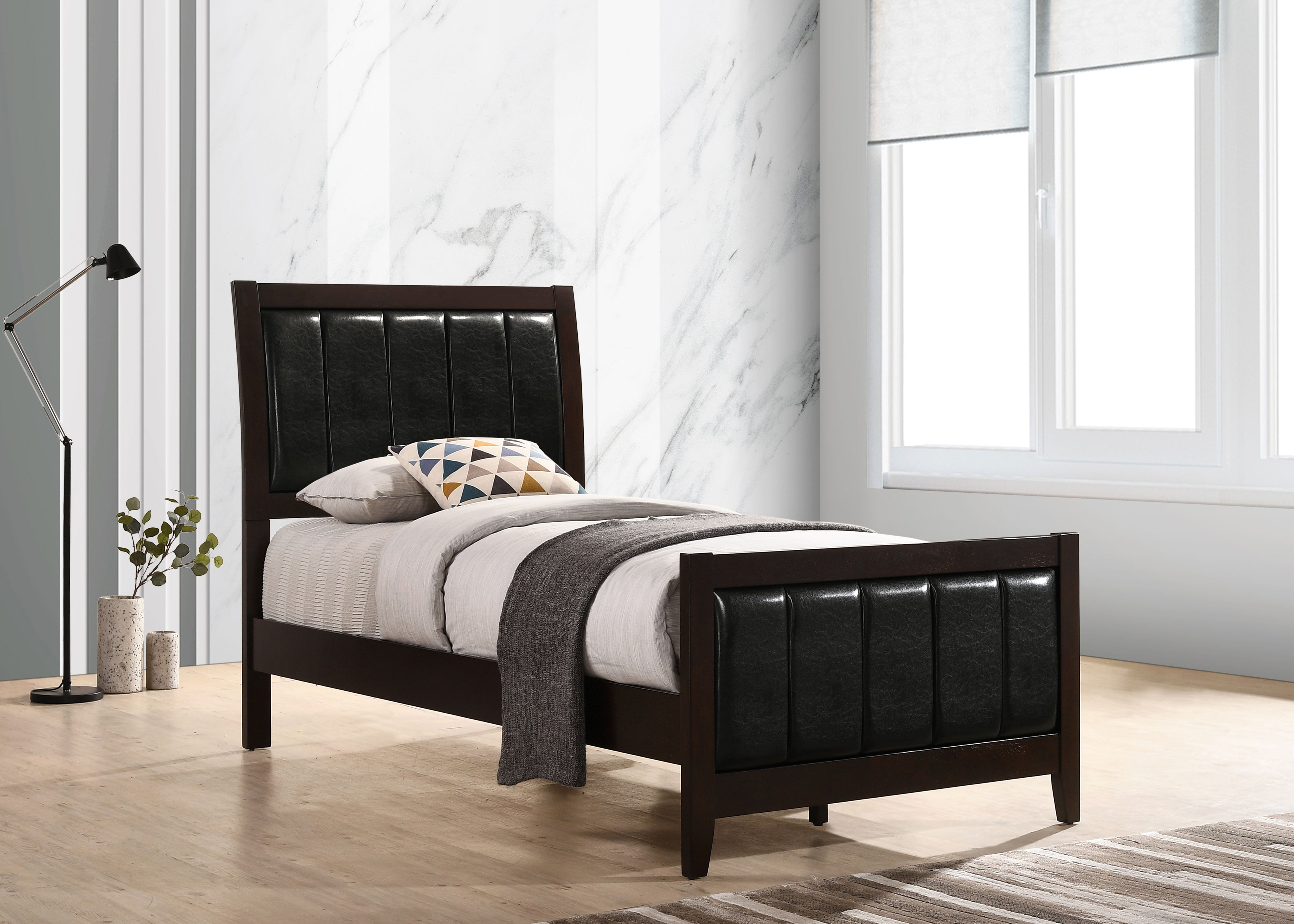 Carlton Wood California King Panel Bed Cappuccino