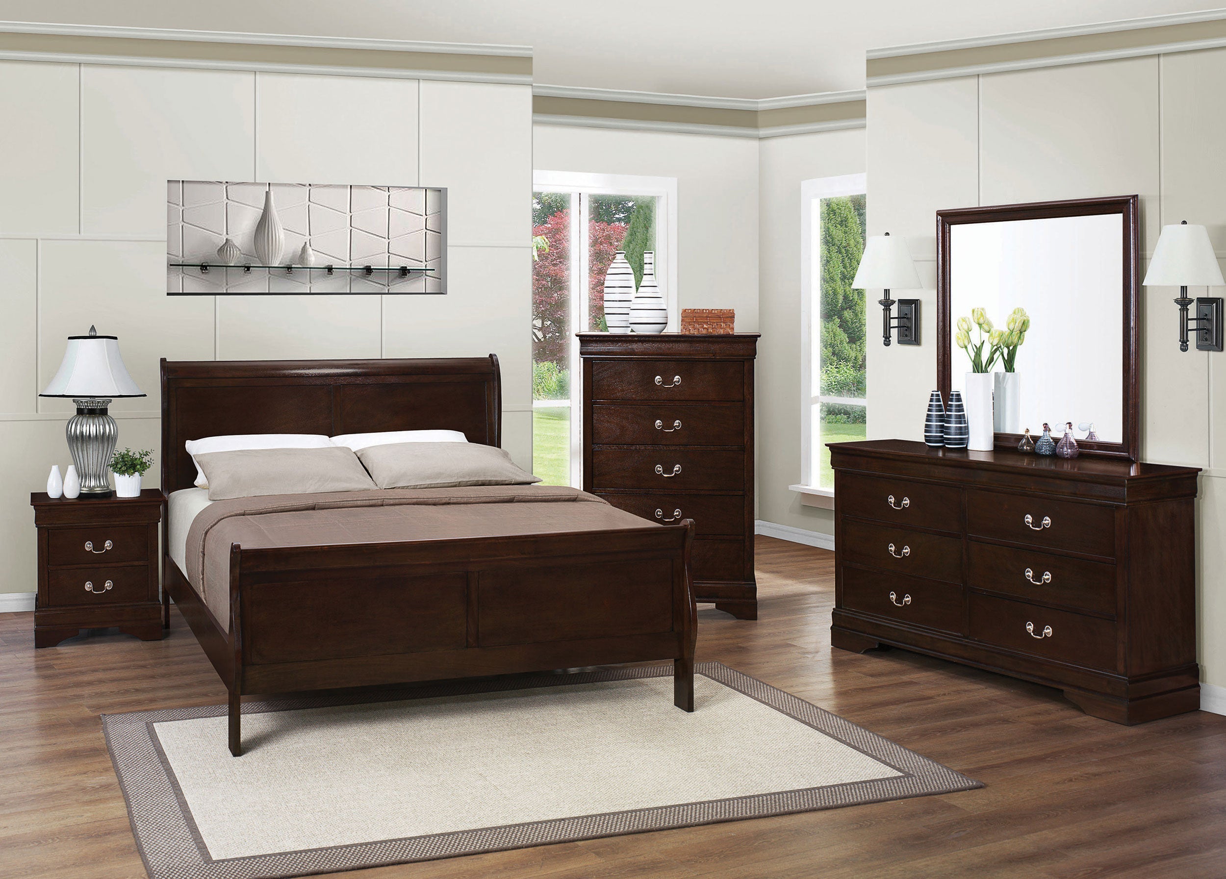 Louis Philippe   Bedroom Set Cappuccino