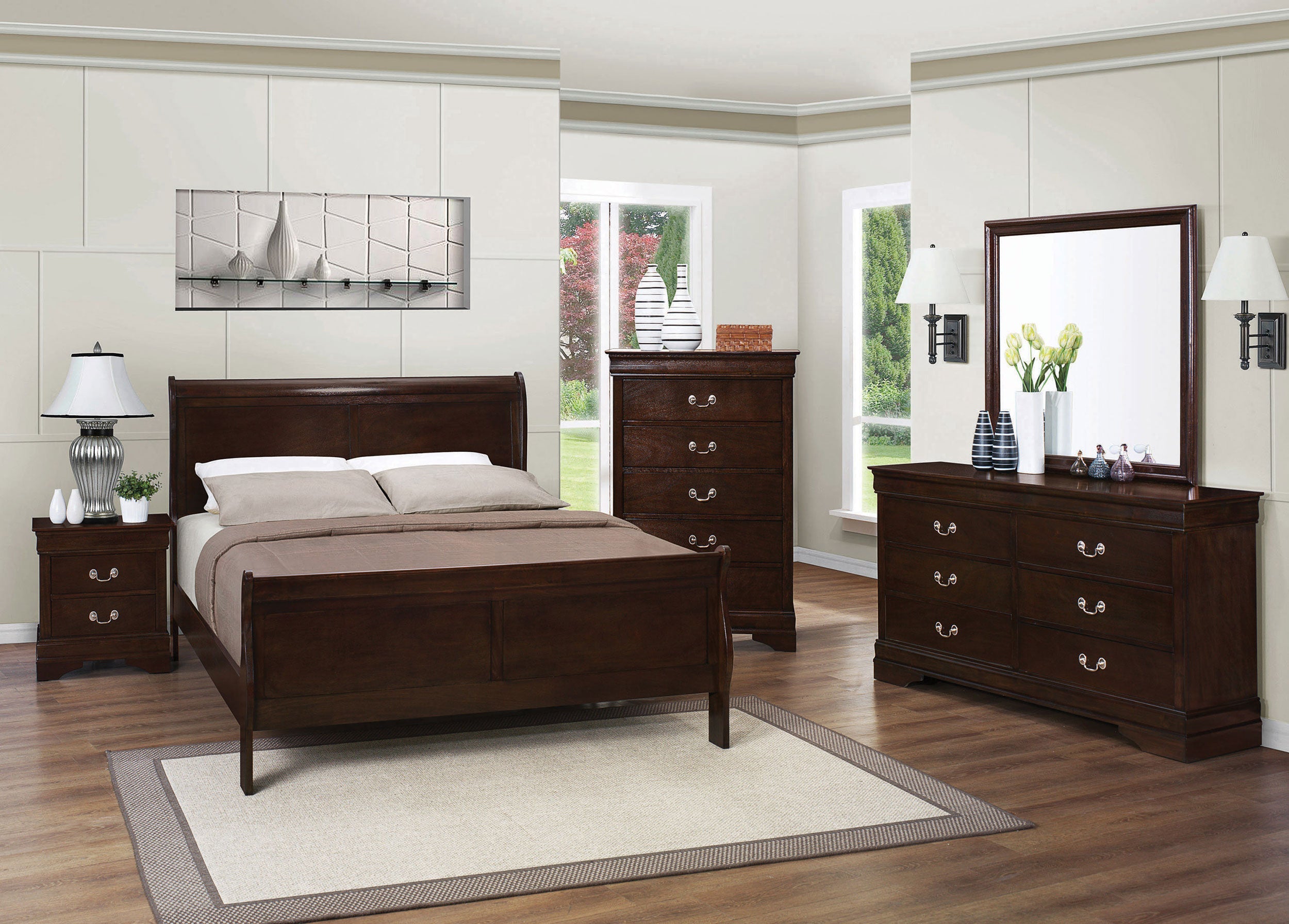 Louis Philippe   Bedroom Set Cappuccino