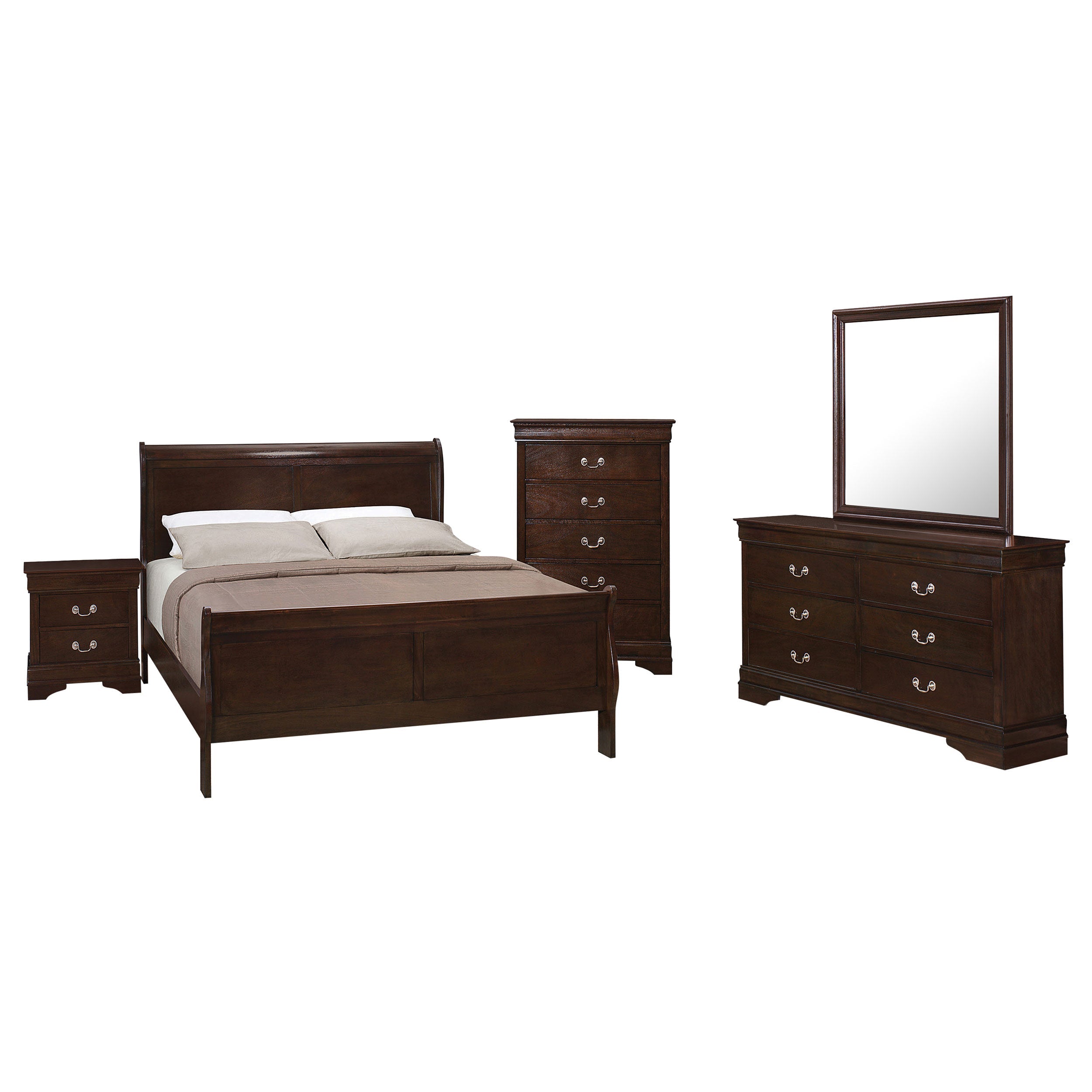 Louis Philippe   Bedroom Set Cappuccino