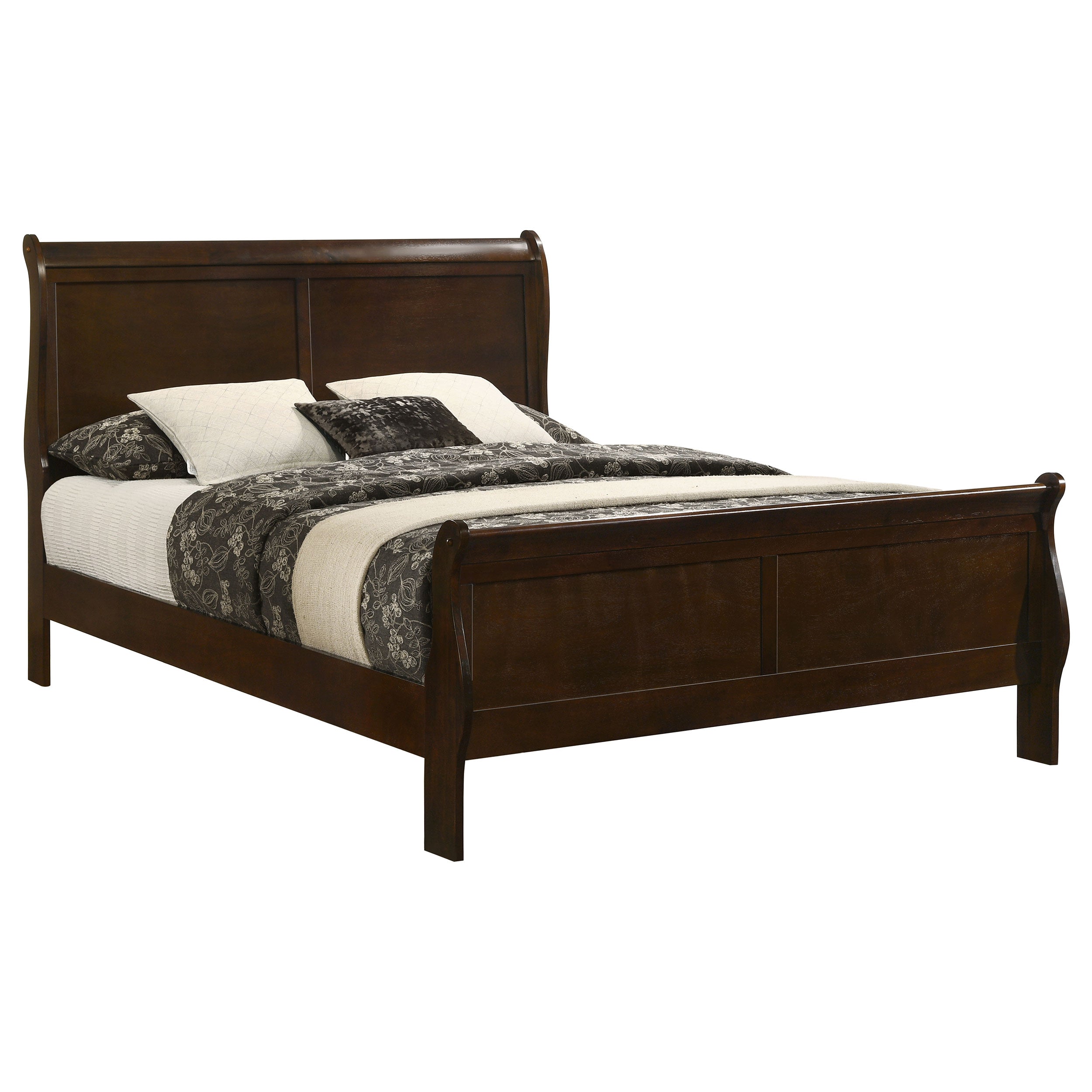 Louis Philippe 47-inch  Sleigh Panel Bed White
