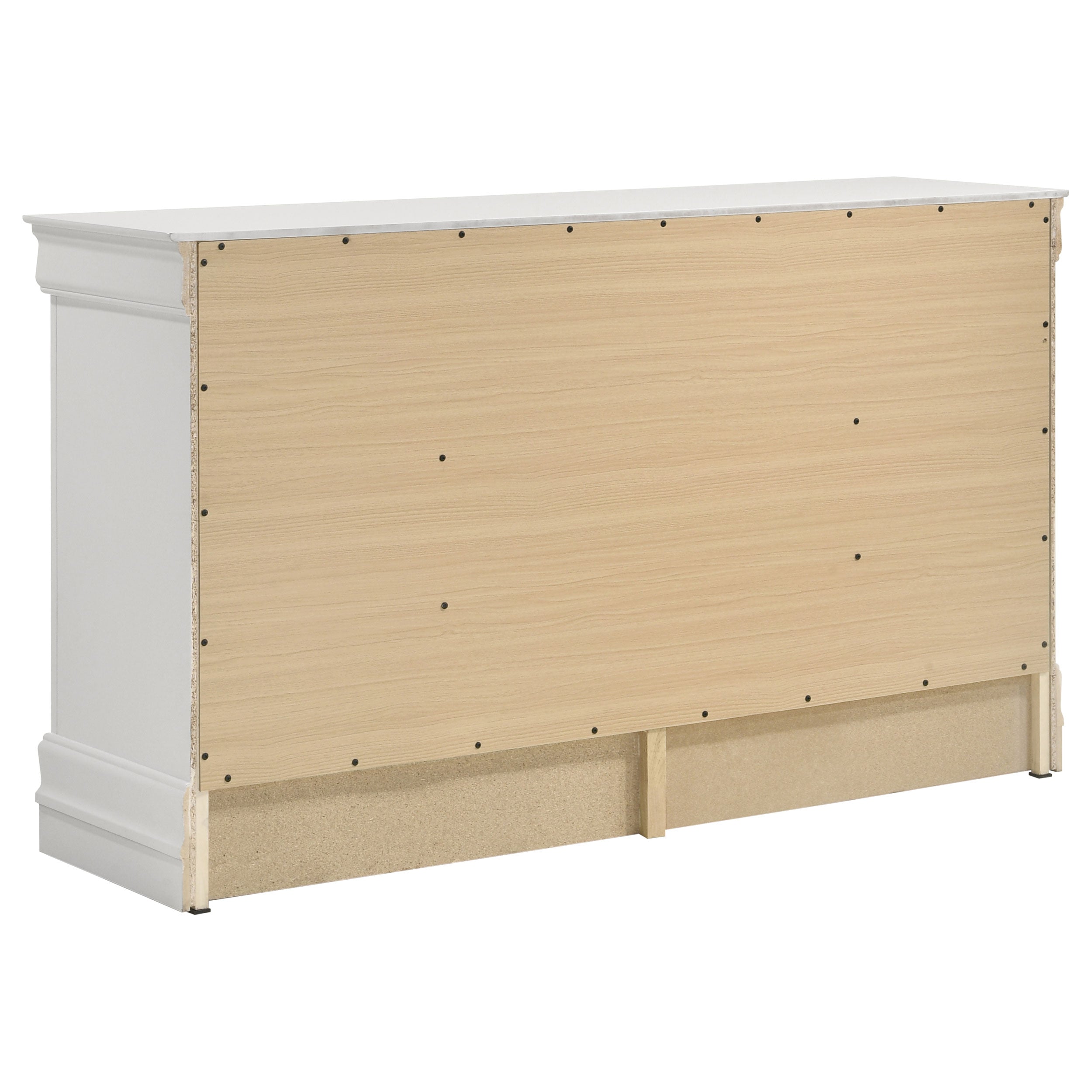 Louis Philippe 6-drawer Dresser and Mirror White