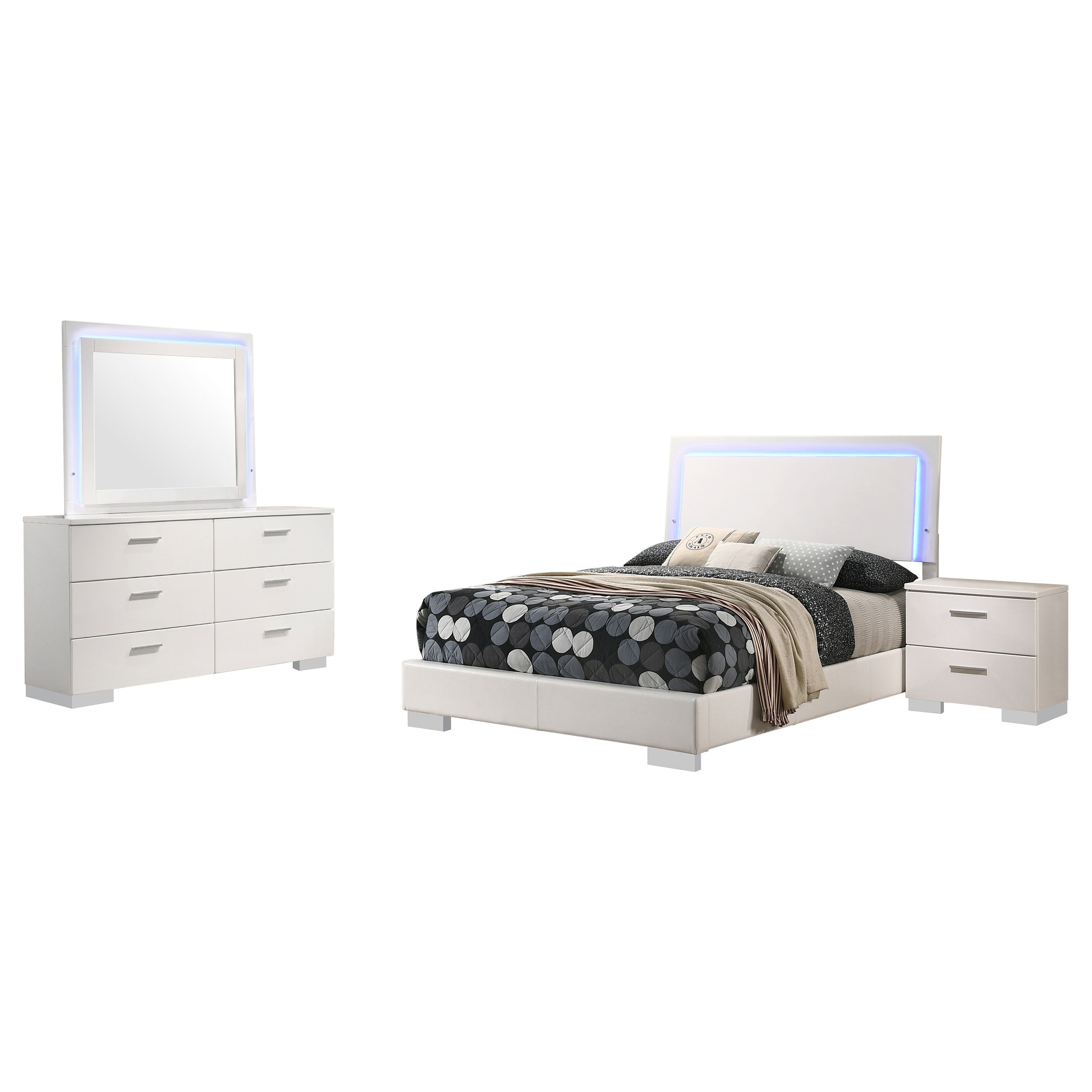 Felicity  Bedroom Set White High Gloss