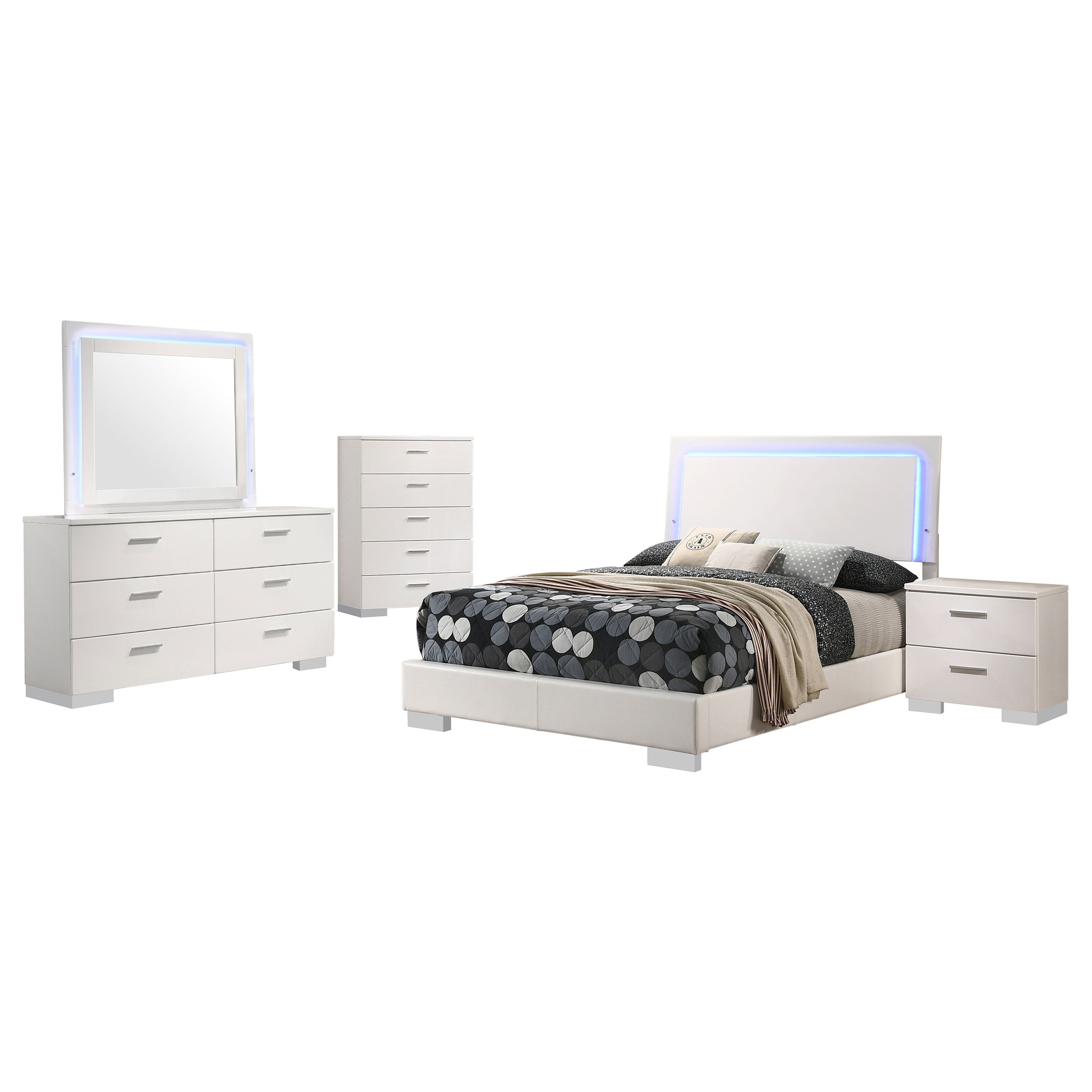Felicity  Bedroom Set White High Gloss