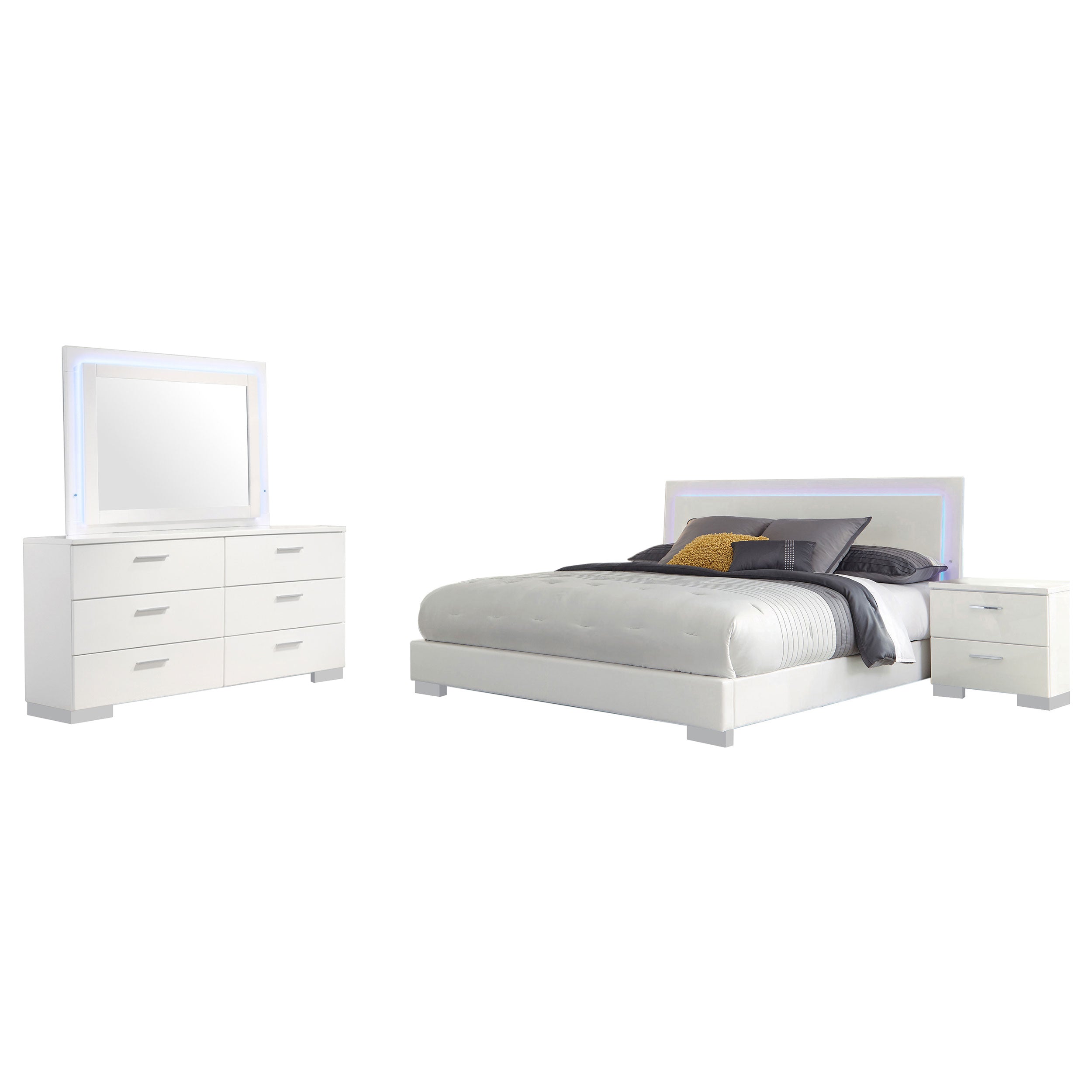Felicity  Bedroom Set White High Gloss