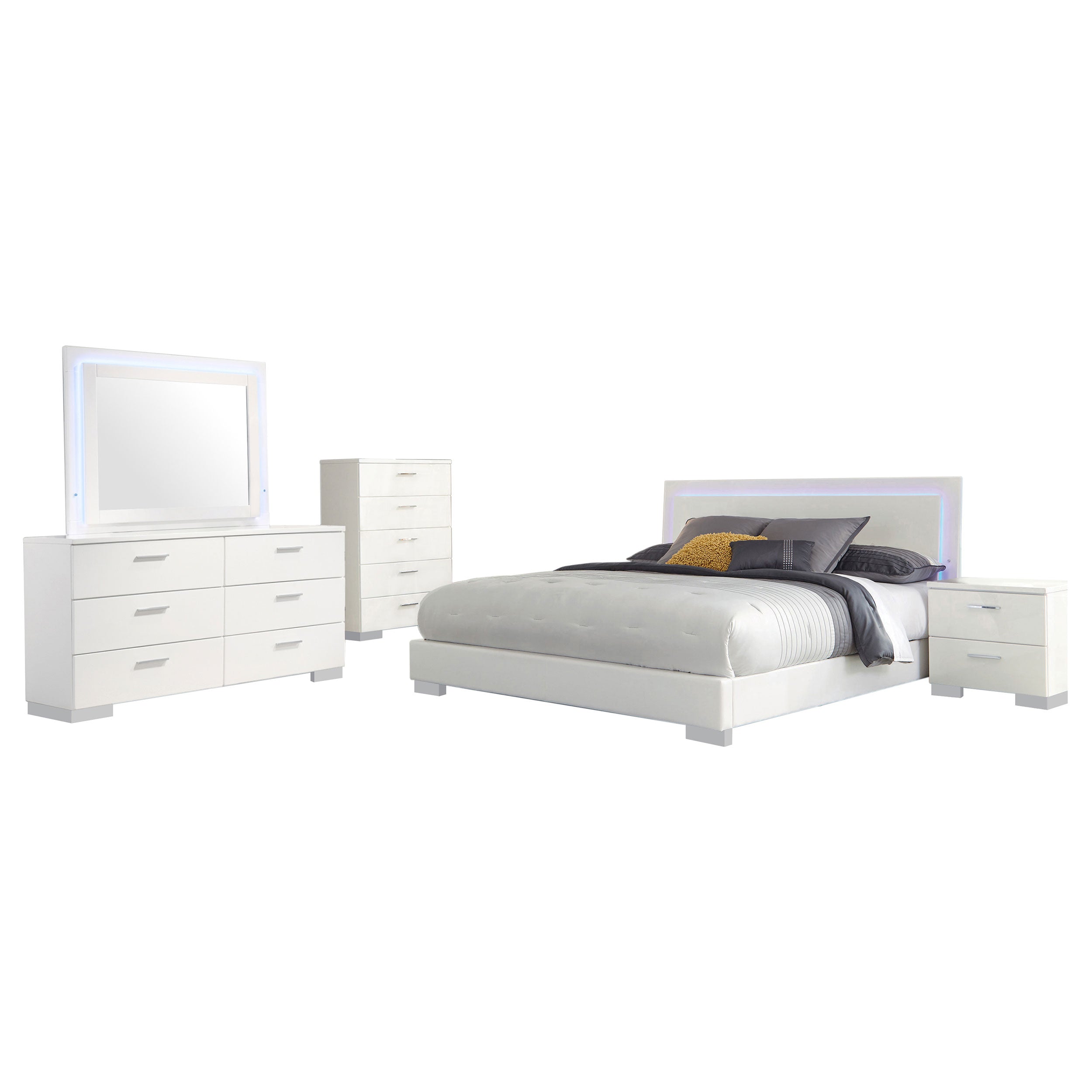 Felicity  Bedroom Set White High Gloss