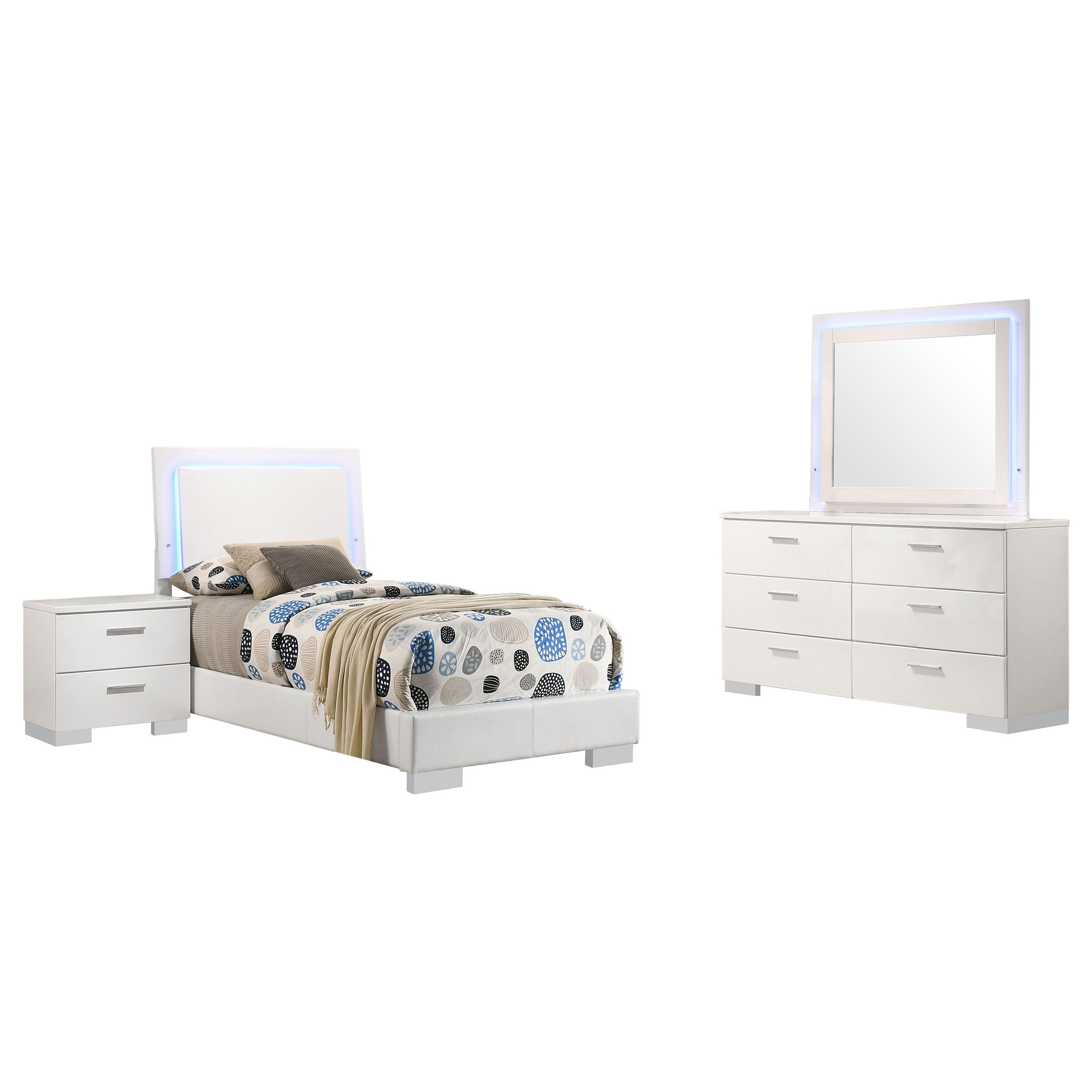 Felicity  Bedroom Set White High Gloss