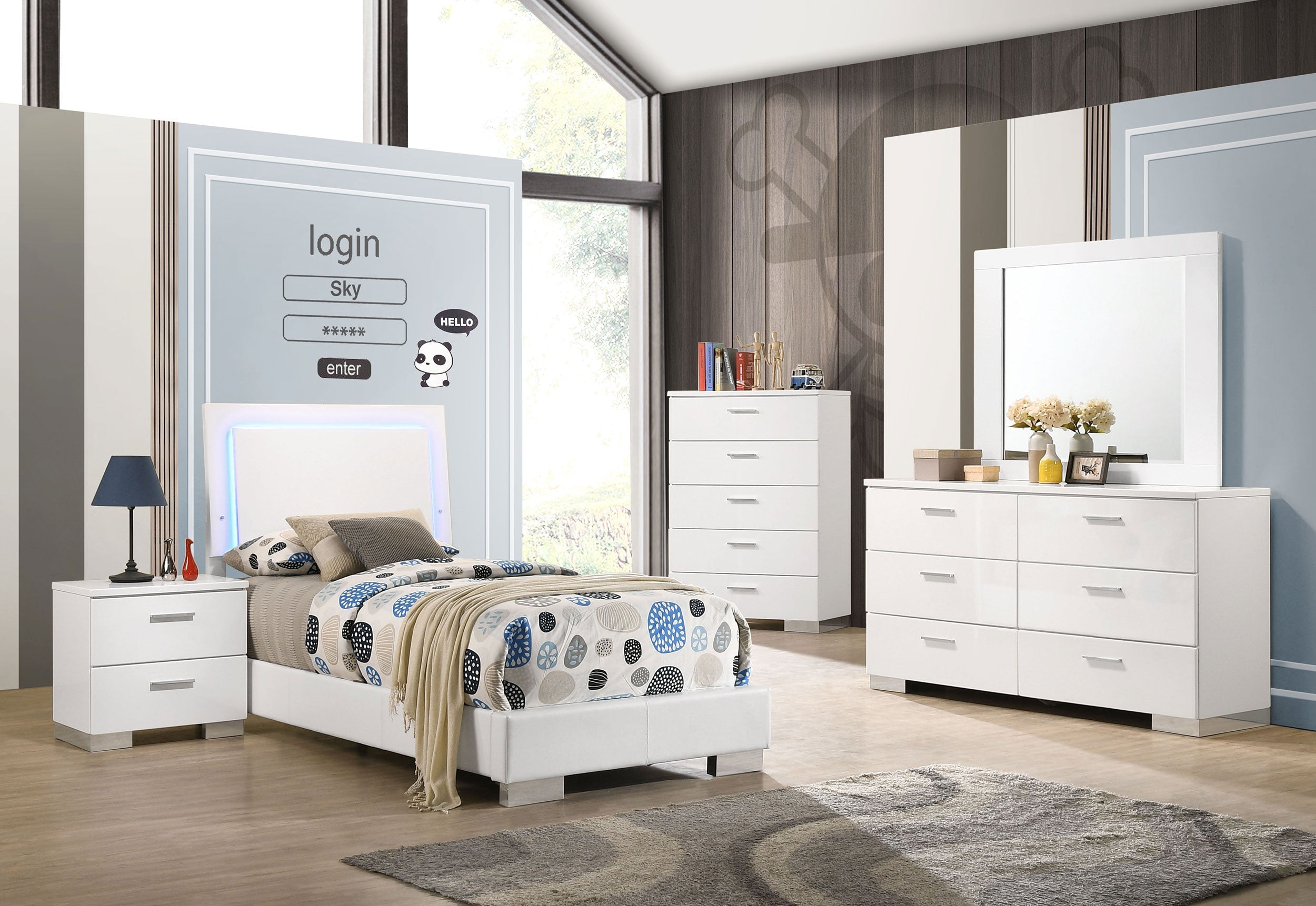 Felicity  Bedroom Set White Gloss