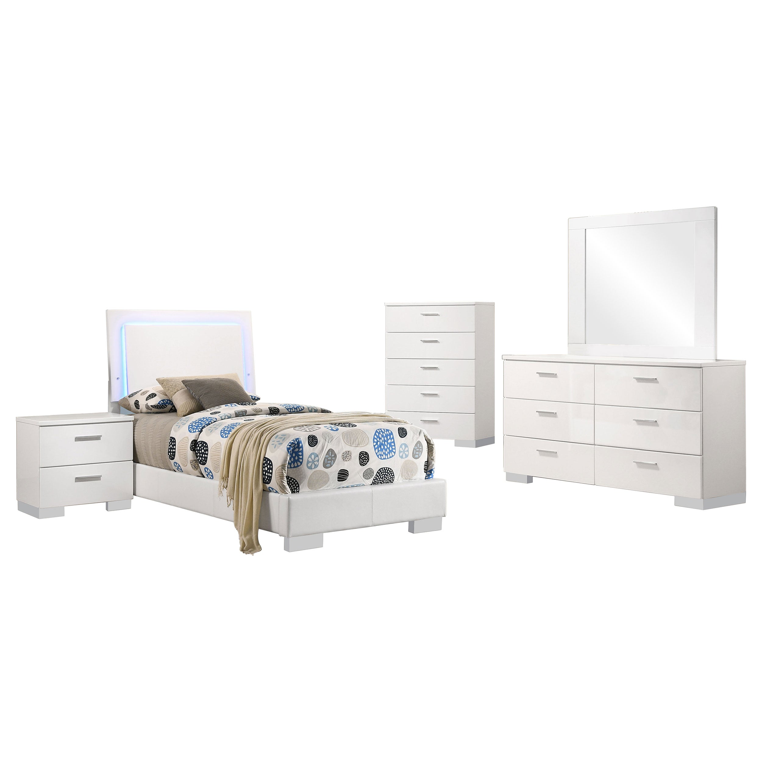 Felicity  Bedroom Set White Gloss