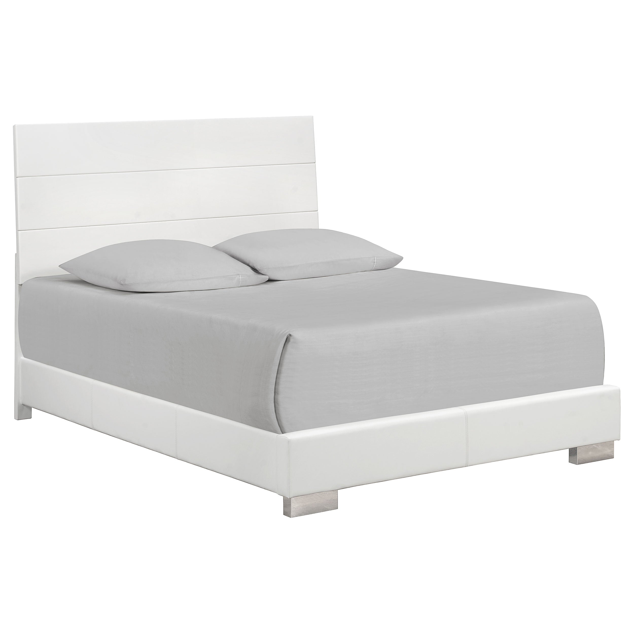 Felicity Wood  Panel Bed White High Gloss