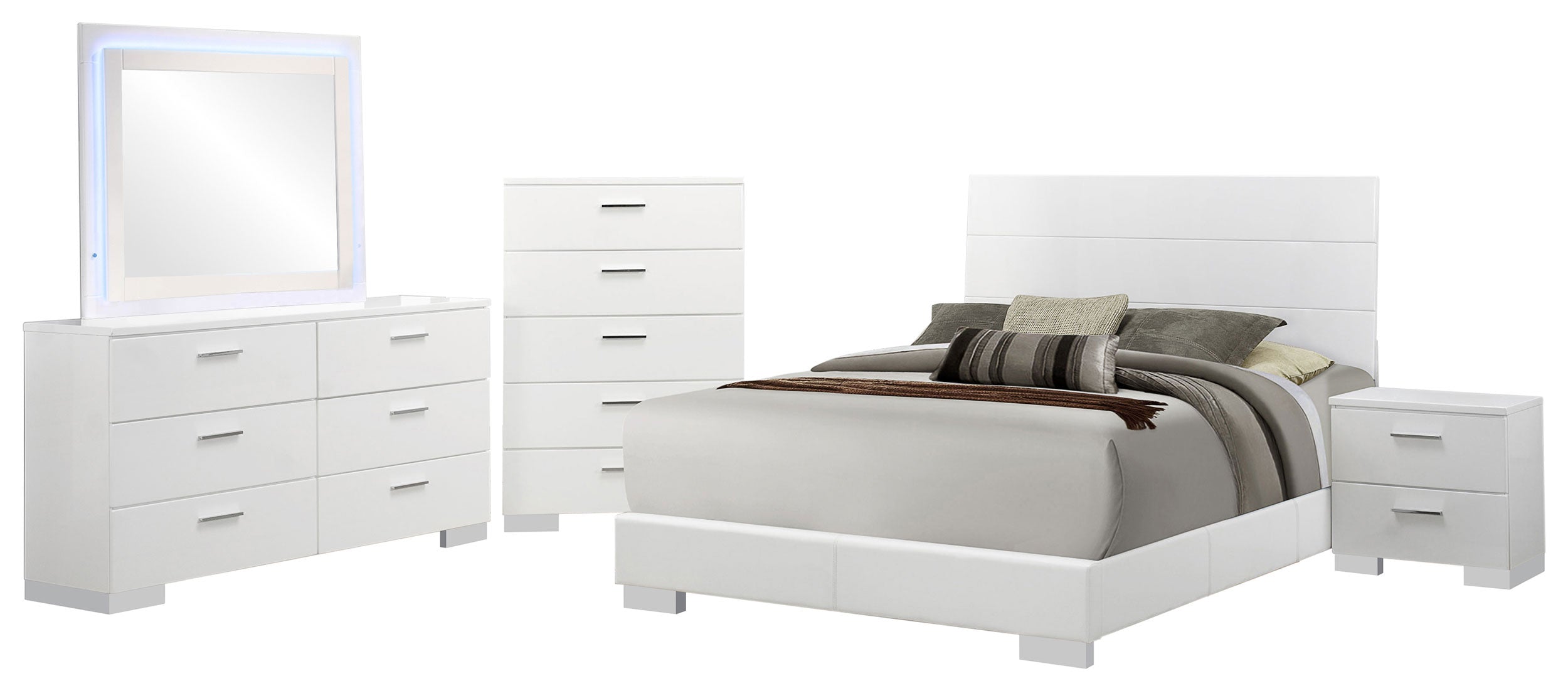 Felicity  Bedroom Set White High Gloss